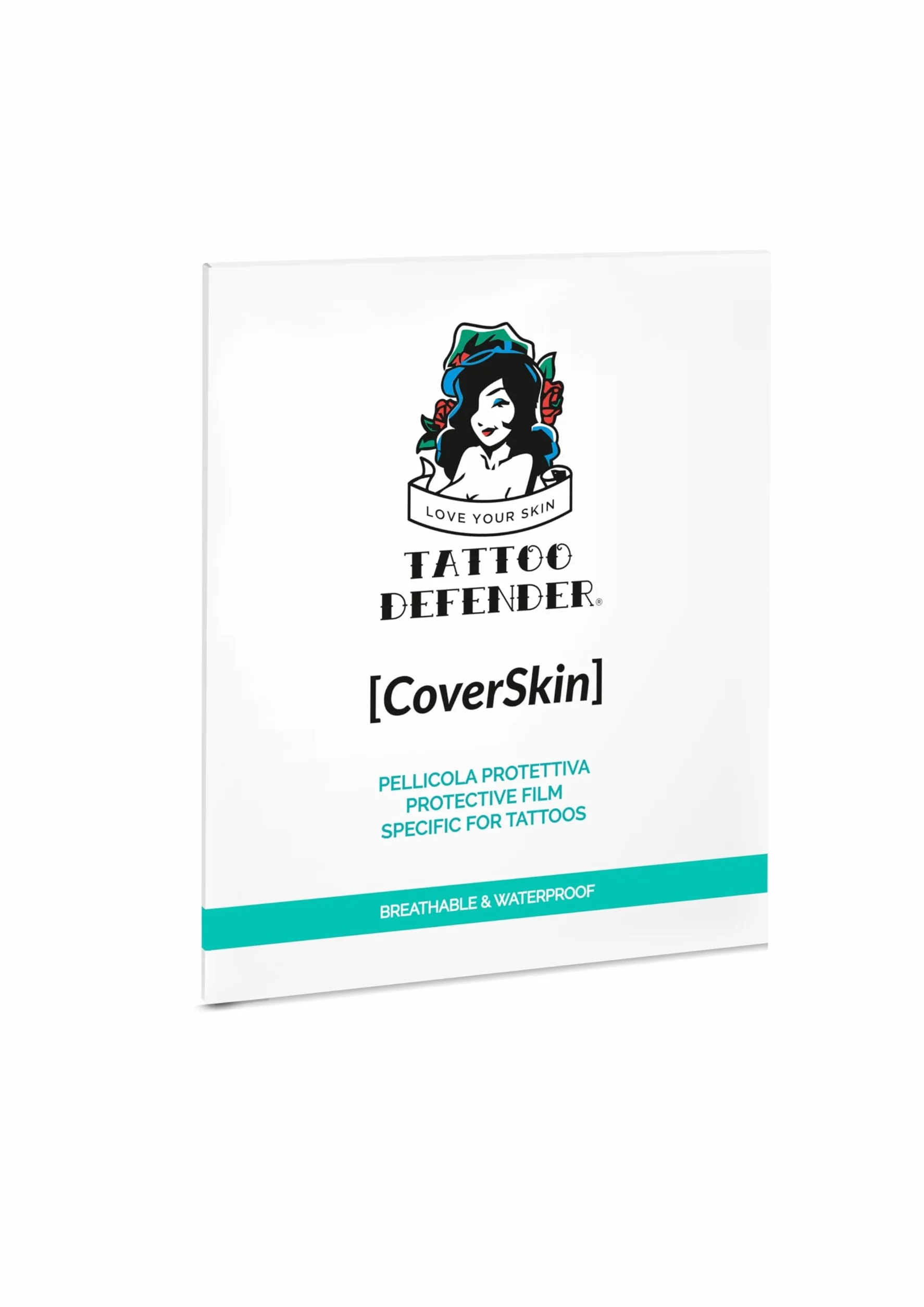 Tattoo Defender - CoverSkin Fogli - 4 Fogli Di Pellicola In Poliuretano - Pellicola Protettiva Per La Cura Dei Tatuaggi - Traspirante Ed Idrorepellente - Marchiato CE