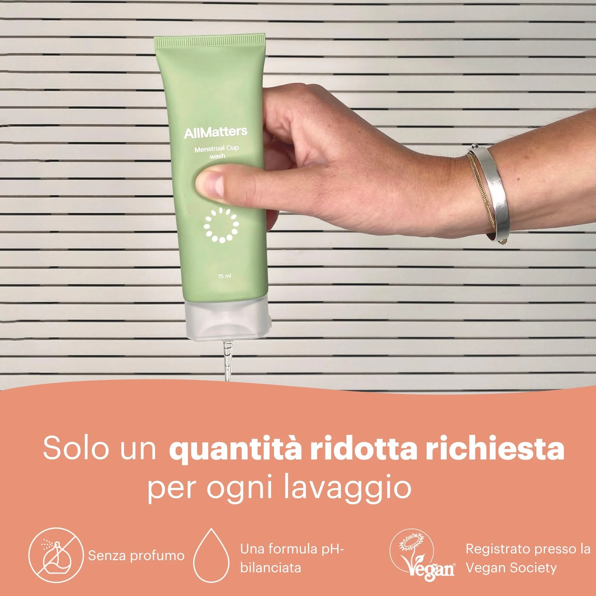 AllMatters Detergente Coppetta Mestruale Intimo Corpo 75 ml pH Bilanciato Senza Profumo