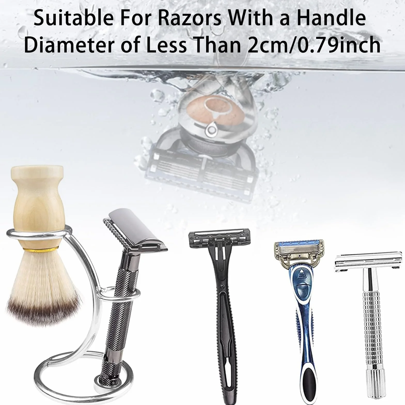 Supporto per Rasatura, Supporto per Rasoio e Pennello da Rasatura, Universale Rasoio Supporto Spazzola in Metallo Rasoio Supporto Rasoio Supporto Professionale Rasoio Porta Uomo