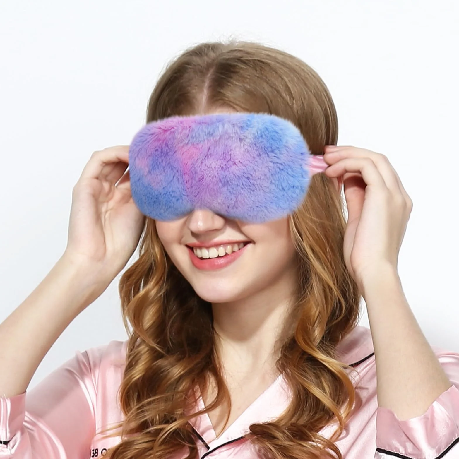 EUPSIIU 6 Pezzi Simpatiche Mascherina per Dormire in Peluche, Maschera Occhi per Dormire Antiluce per Donna, Benda Occhio Traspirante Maschera di Sonno Copertura degli Occhi per Bambina Ragazzi
