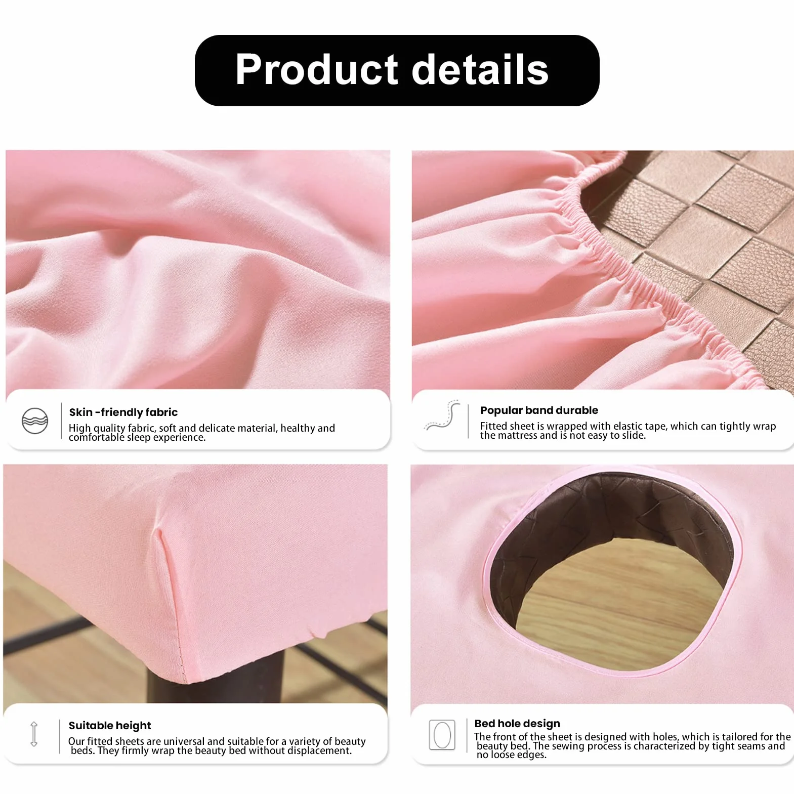 Lenzuolo per Lettino da Massaggio Copertura Rosa 2 Pezzi