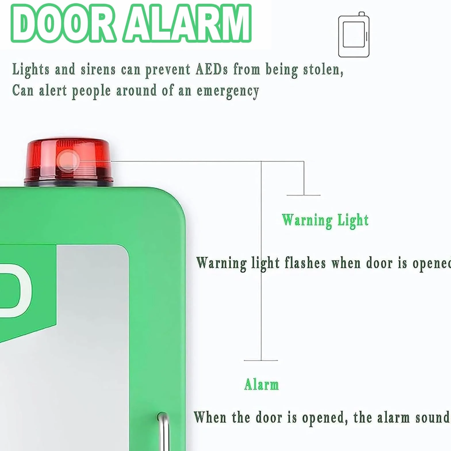 AED Cabinet Defibrillator Wall Mount Storage Cabinet Cardiac Defibrillation Alarm Box First Aid