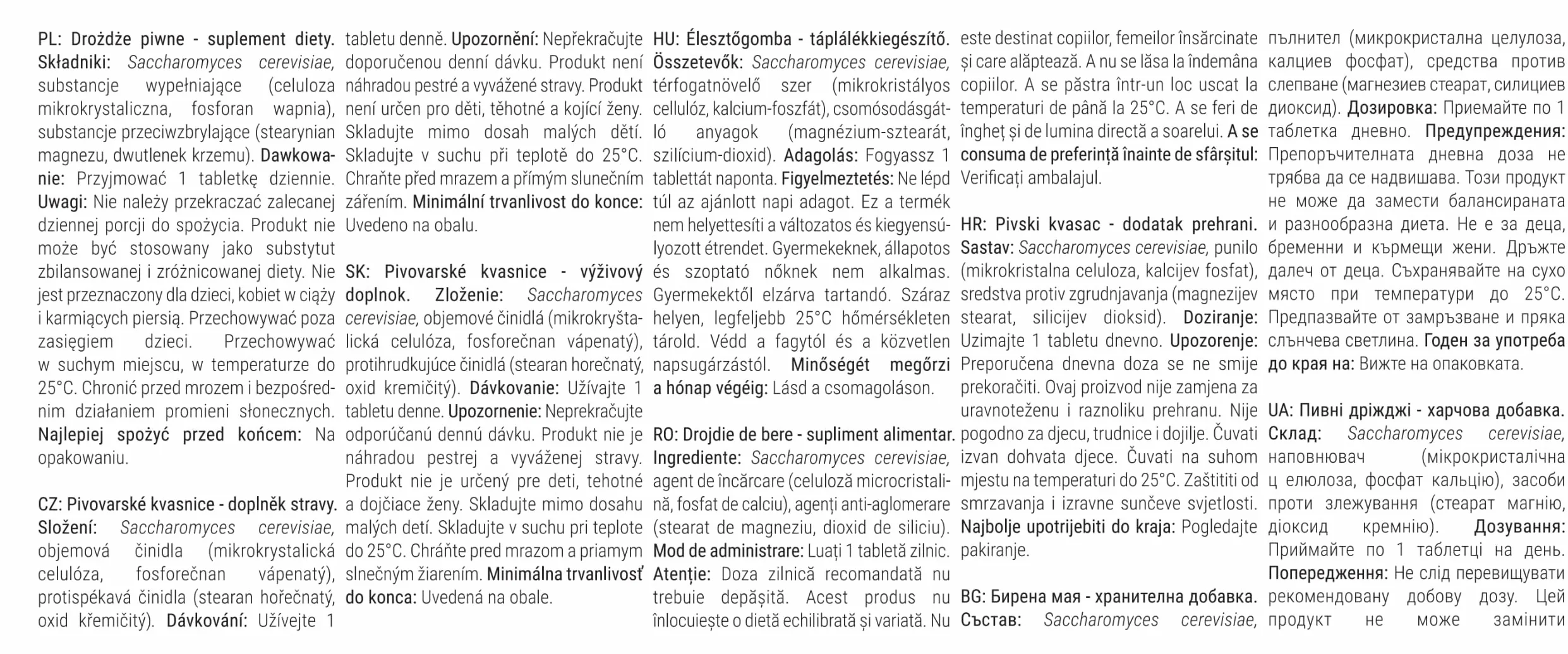 GymBeam Integratore di Lievito Di Birra Compresse 500 mg Saccharomyces Cerevisiae 90 cpr
