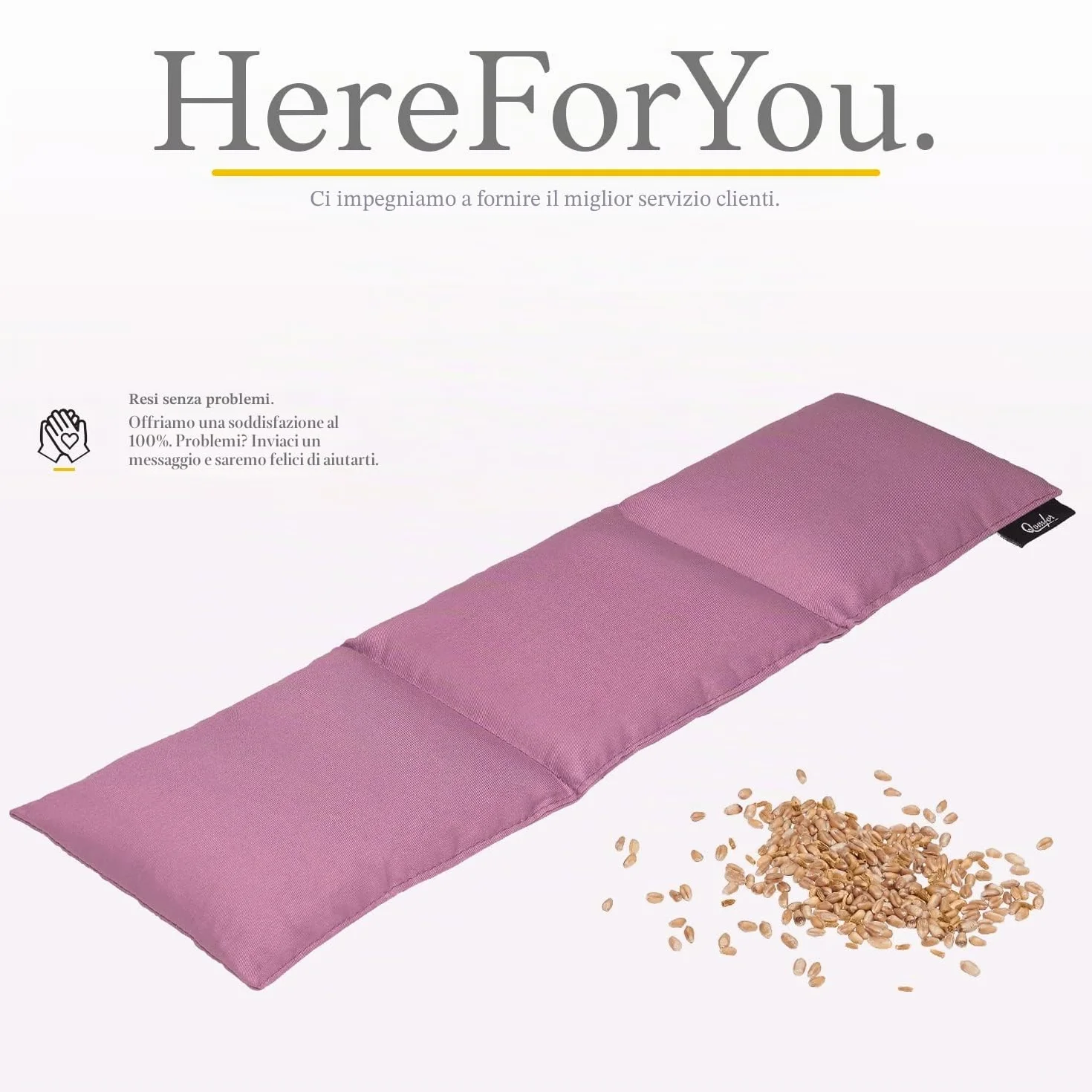 Qomfor - Cuscino termico in granuli per microonde - Malva - Termoforo per microonde con design a 3 camere/Cuscino riscaldante - Impacco termico per collo e spalle