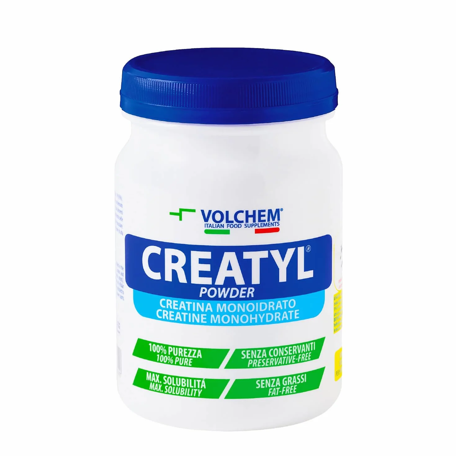 Volchem Creatyl, Integratore Alimentare con Creatina Monoidrato di Grado Farmaceutico, 100% Purezza, Senza Grassi, Conservanti e Zuccheri (300 g)