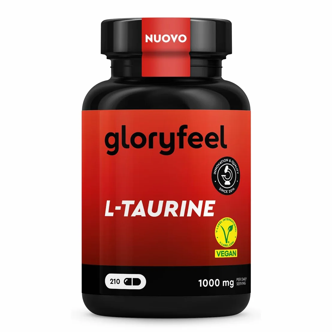 L-Taurina 1000 mg Alto Dosaggio, 3 Mesi, Aminoacido Puro Vegan per Allenamento