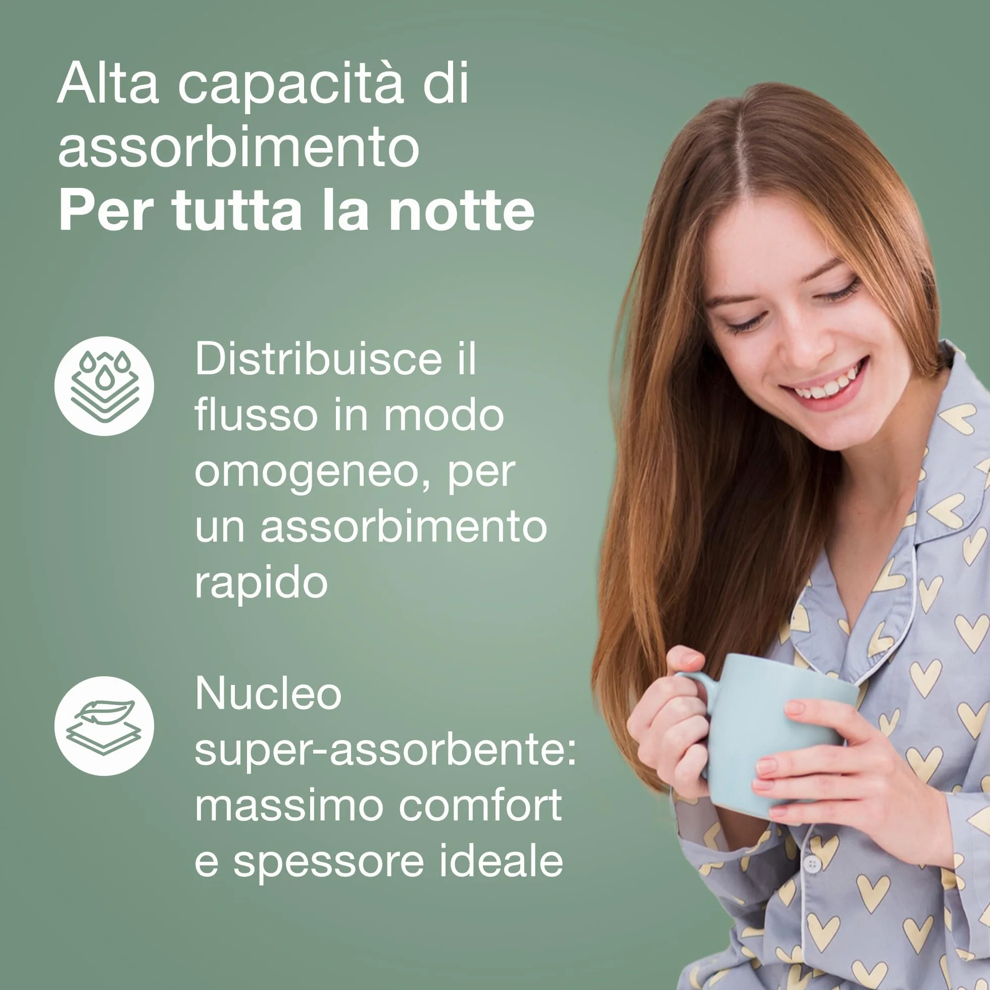Saugella Assorbenti Cotton Touch Notte 36 sztuk z Ali, Antybakteryjne, Antyodorowe, Łagodzące