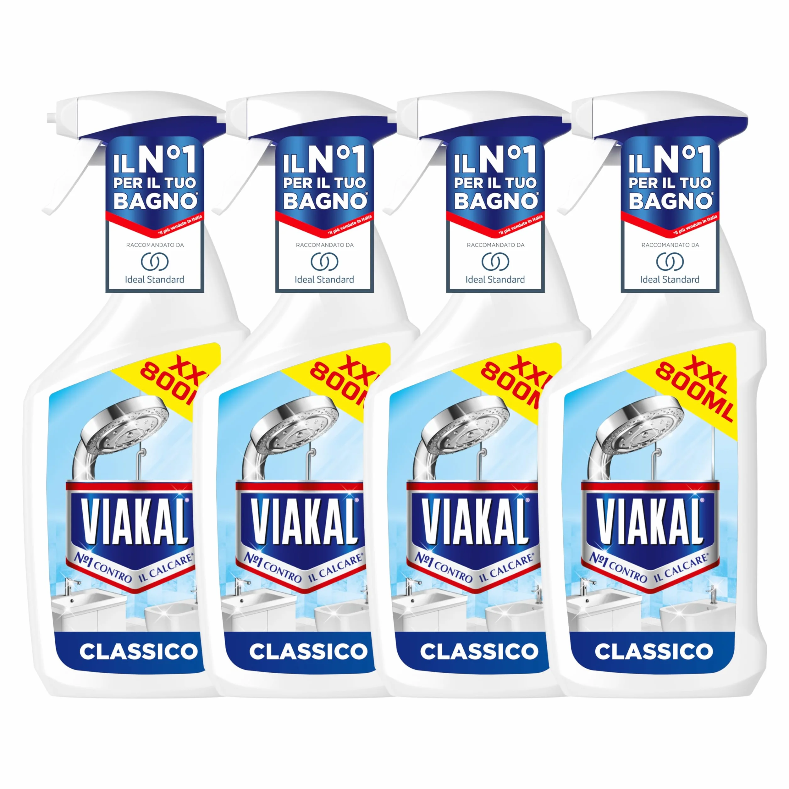 Viakal Classico Spray Anticalcare 4x800ml Anti-gocce