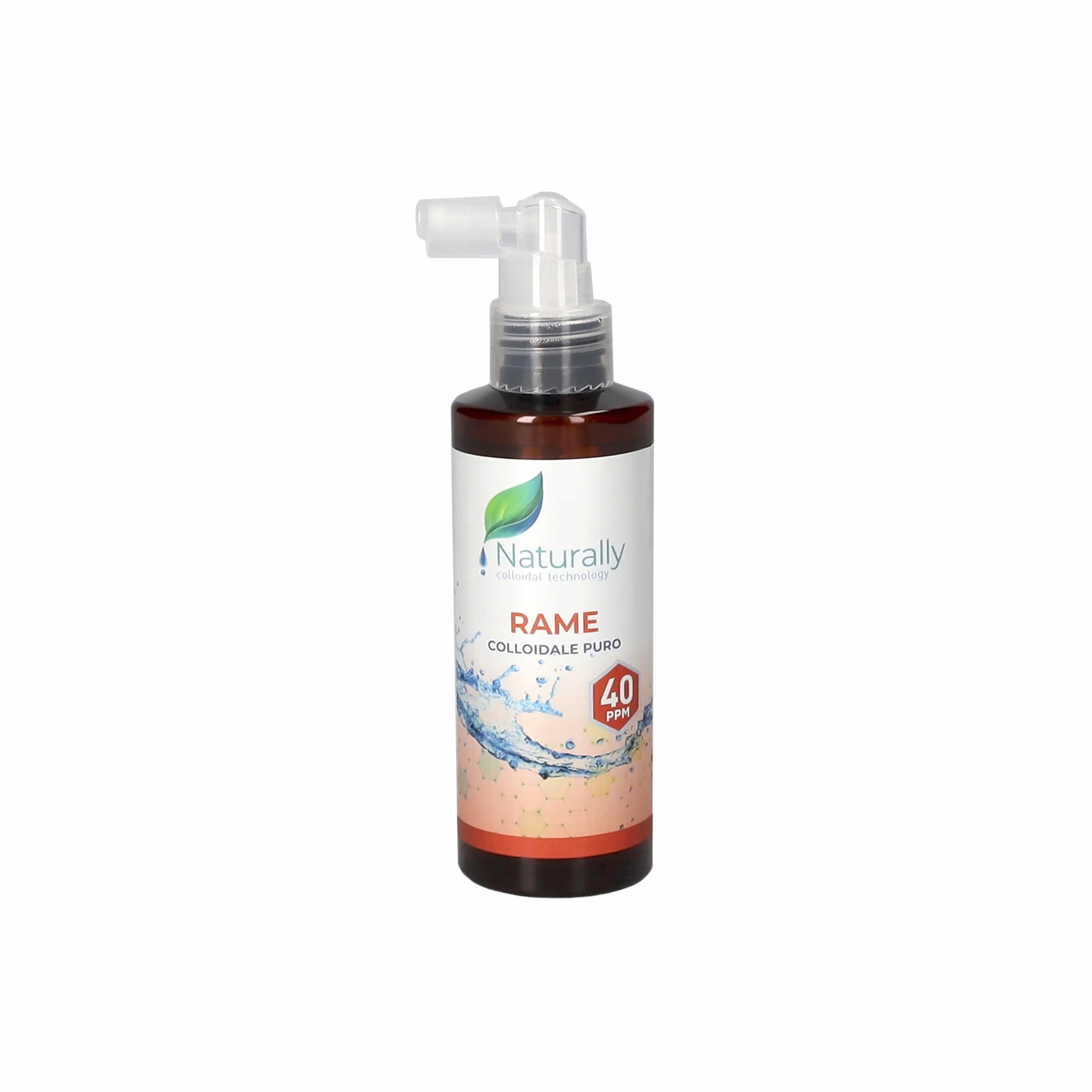 NATURALLY - Rame Colloidale 40 PPM 150 ml | Disinfettante naturale - Salute generale e benessere, Invecchiamento precoce, problemi di circolazione sanguigna | Flacone spray - Made in Italy