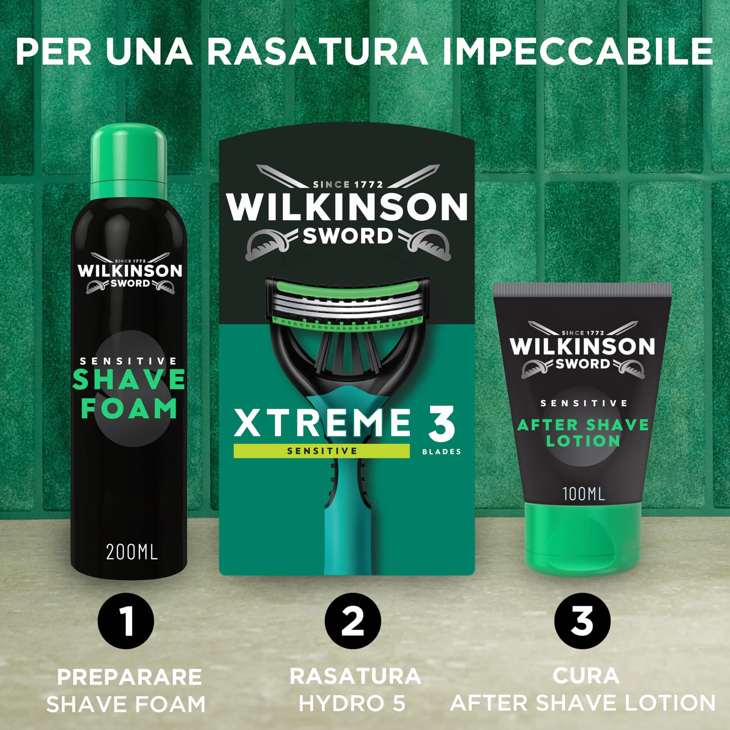 Wilkinson Sword Xtreme 3 Sensitive - confezione da 16+8 rasoi usa e getta da uomo