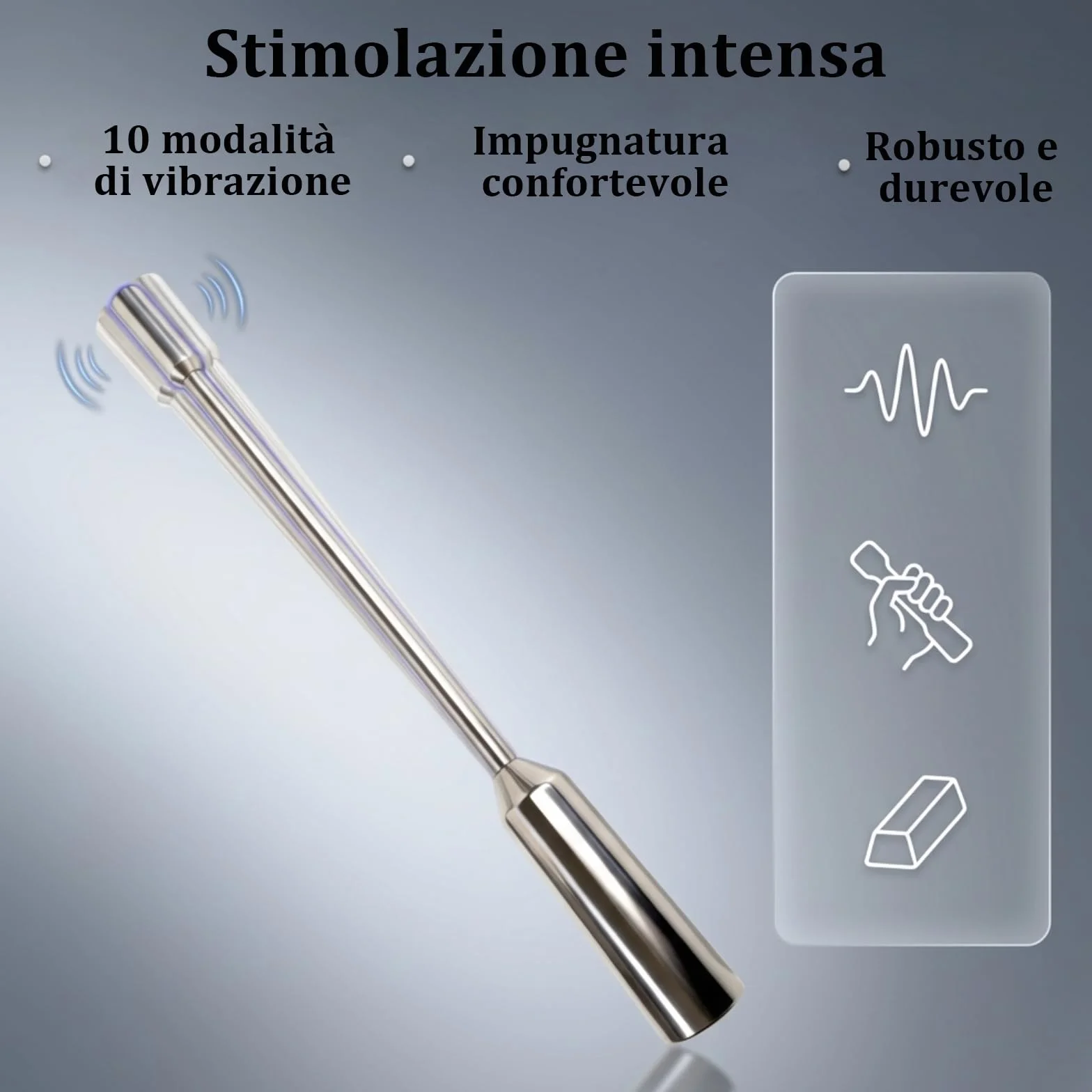 Giocattoli Sessuali Vibranti per Uomo con Sonda Uretrale 8mm, 10 Modalità di Vibrazione, Dilatatore Pene