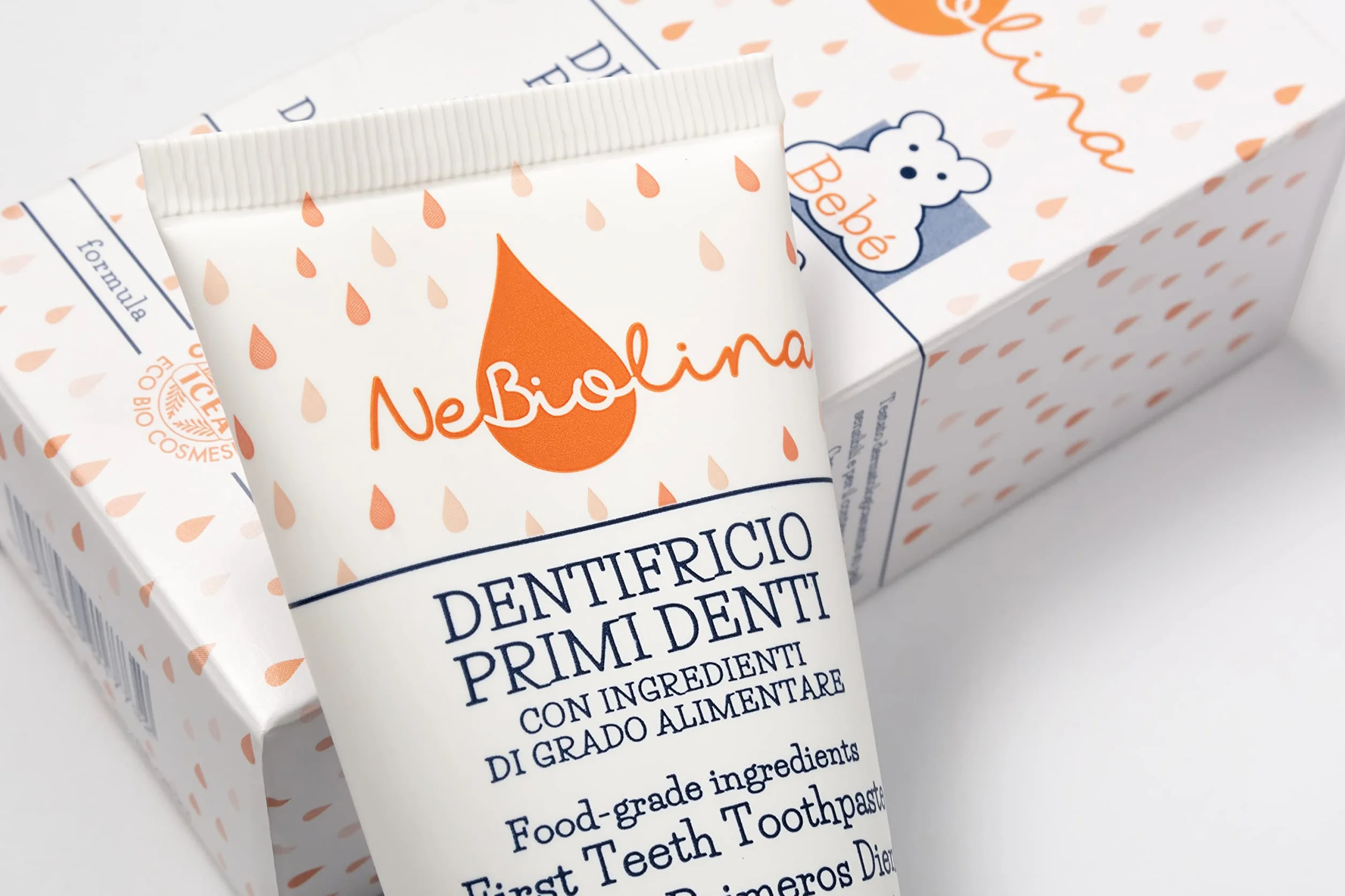 Nebiolina dentifricio primi denti - Ecobiologico - Italiano - Ingredienti di grado alimentare - 0 - 6 anni - 50 ml