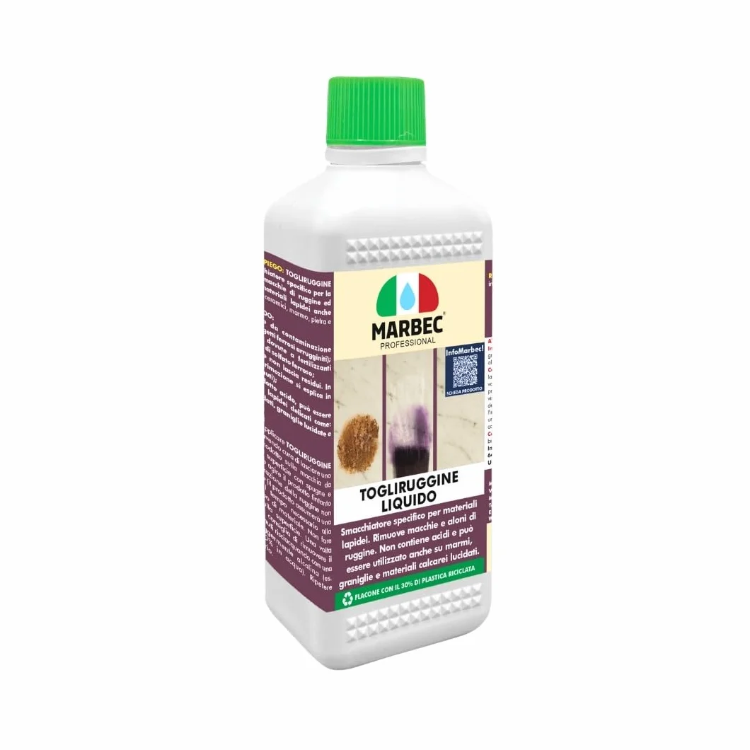 MARBEC Togliruggine Liquido 500ML Smacchiatore per Ruggine e Ossidi Metallici