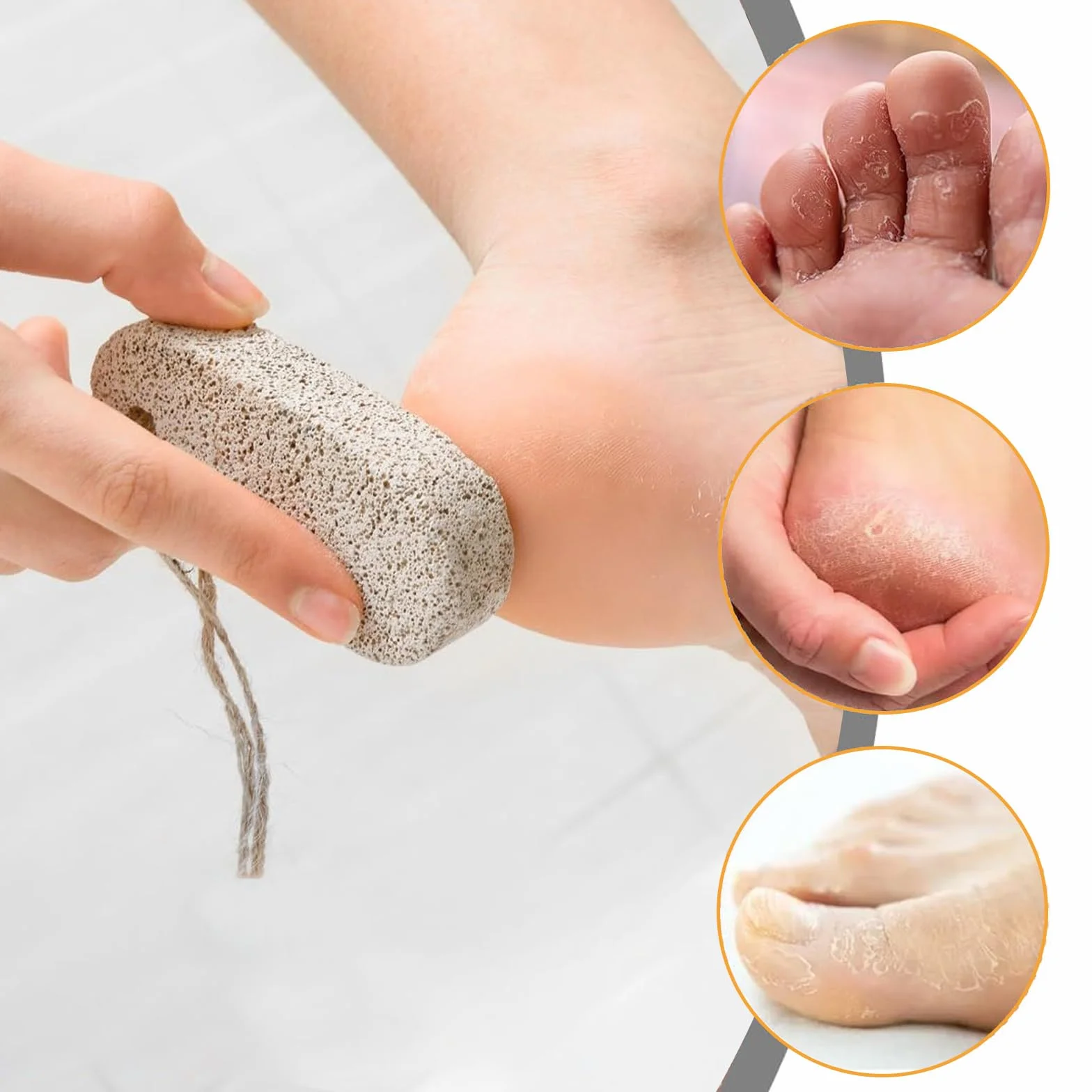 Pietra Pomice Naturale 2 Pezzi per Cura dei Piedi, Rimozione Calli e Peeling