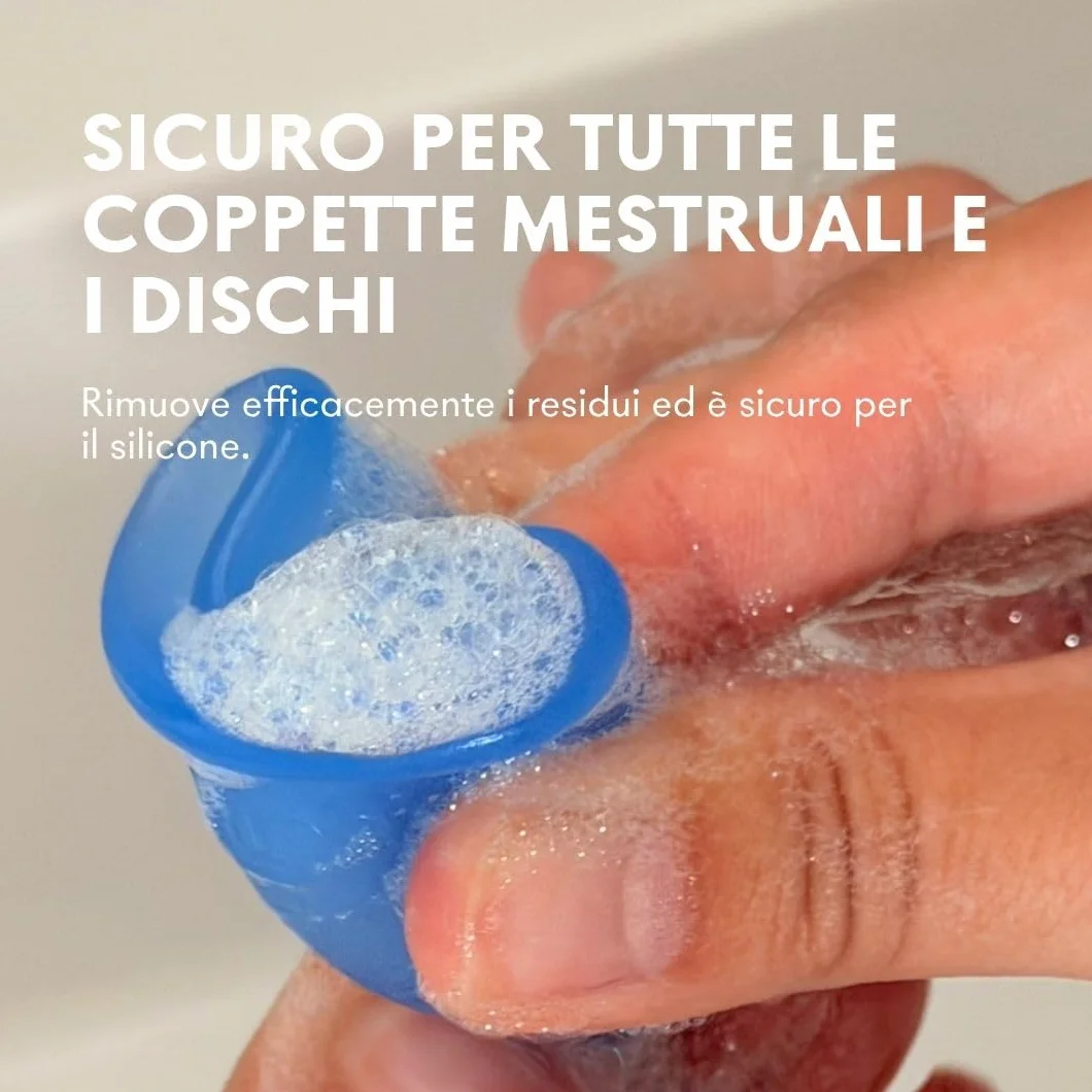 Lunette Gel per la Pulizia della Coppetta Mestruale – Gel a pH Bilanciato per Coppette e Dischi – Vegano e Sicuro per il Silicone – Formato da Viaggio – Prodotto in Finlandia, 100 ml