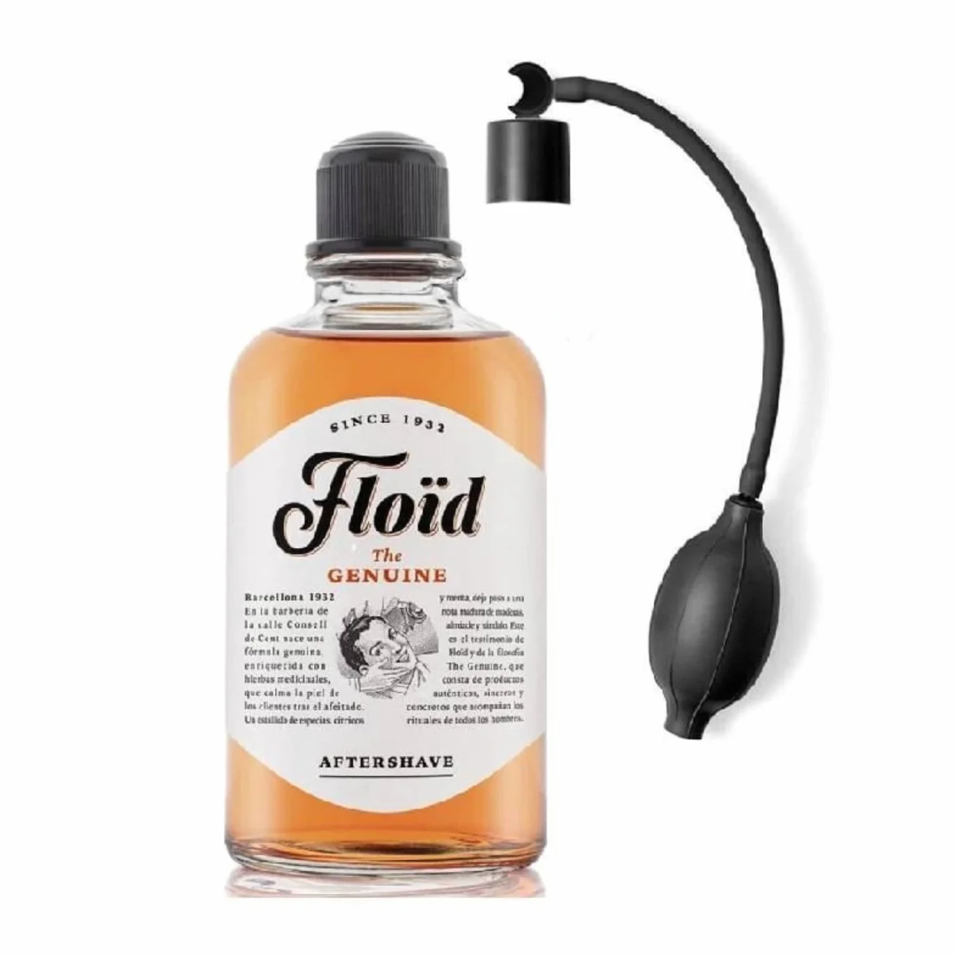 FLOID Dopobarba The Genuine, Edizione Limitata, Lozione Classica da Uomo, Spray, 400ml, Formula Lenitiva e Rinfrescante, con Vaporizzatore, Flacone in Vetro