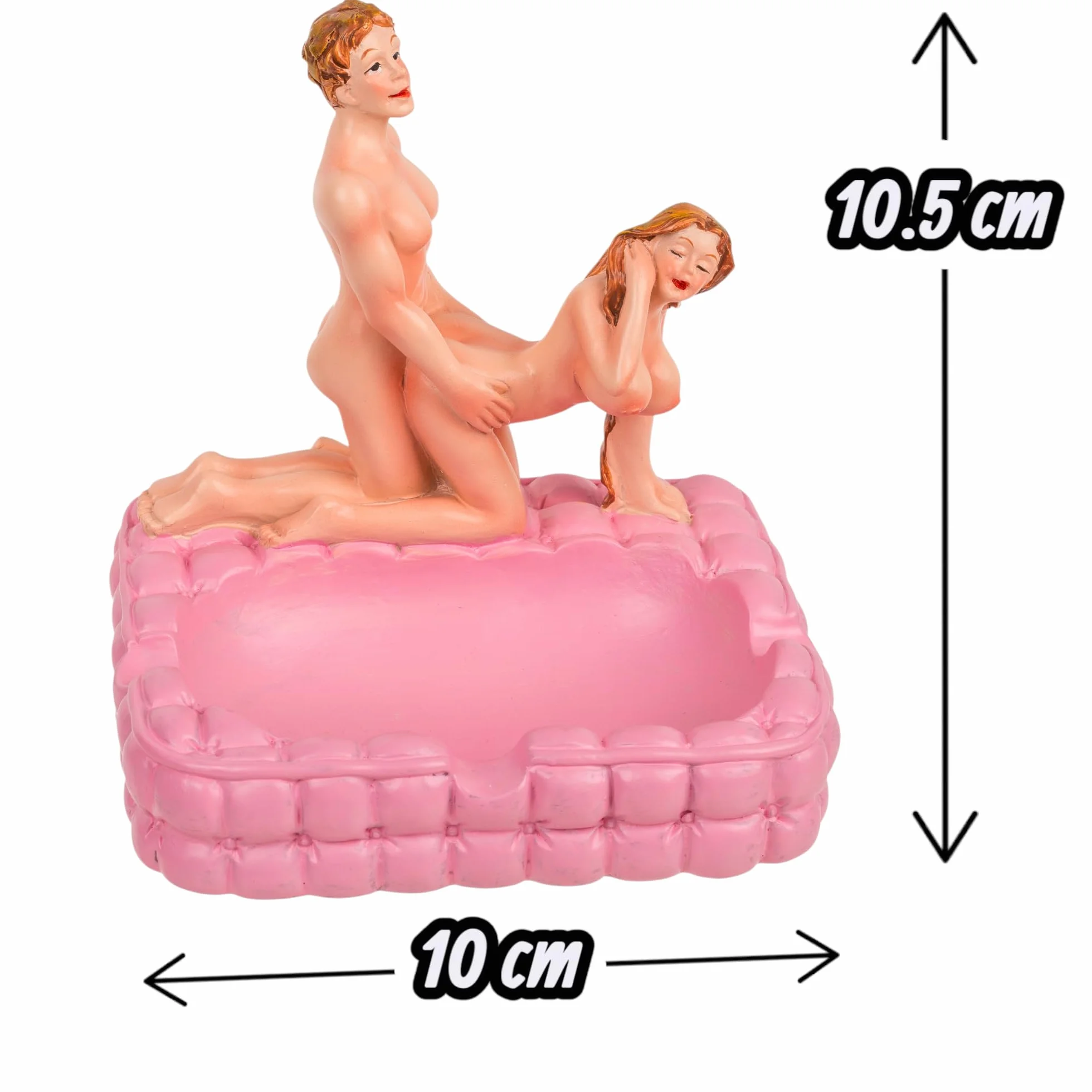 MIJOMA Posacenere erotico in poliresina, accessorio decorativo divertente per adulti, 10,5 x 9,5 x 10 cm, ideale per cantine, addii al celibato e aree fumatori (rosa)