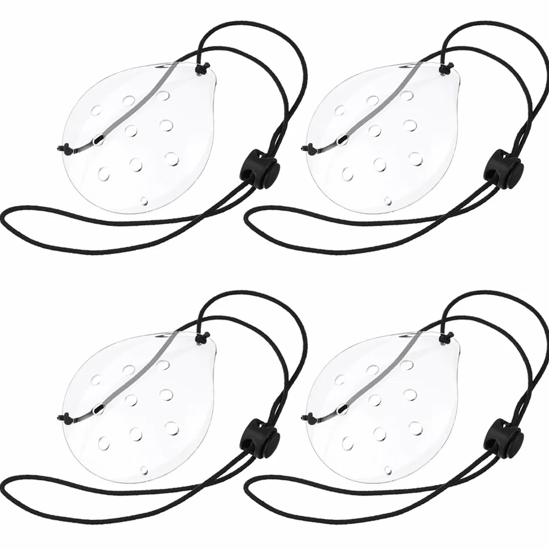 Maschera per occhi traspirante in plastica trasparente 4 Pezzi