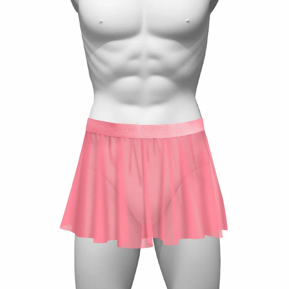 Bommi Fairy Mutandine sexy da uomo Sissy Knickers Mesh Slip stretch vita bassa gonna piatta Hot Dress biancheria intima