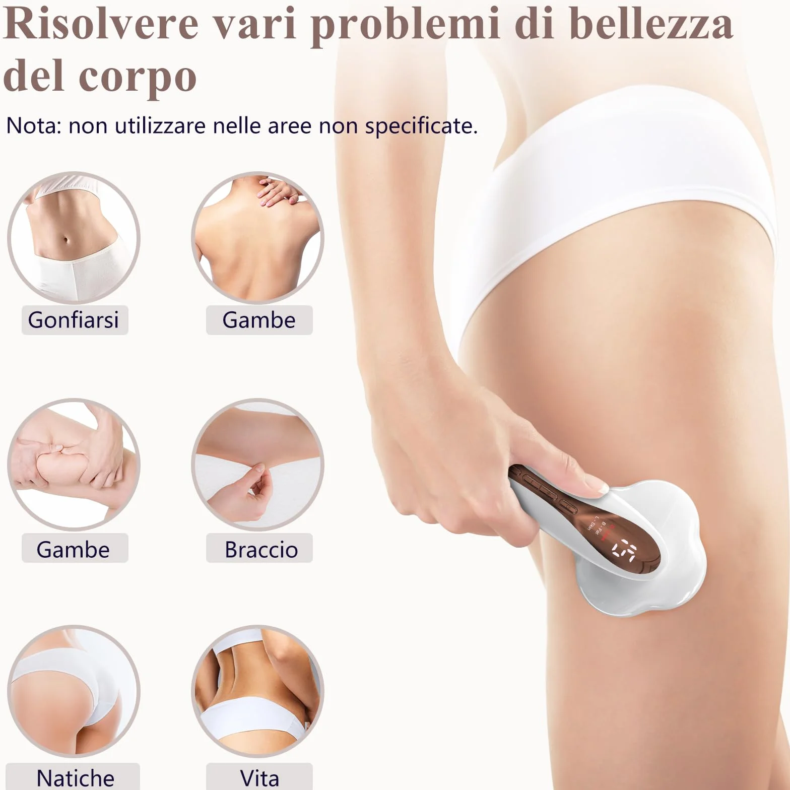 Robofun Massaggiatore Anticellulite Professionale, 3 in 1 Massaggiatore Anticellulite Elettrico con 15 Livelli & 3 Modalità e Riscaldamento di Lavoro Unisex per Vita, Braccia, Vita, Glutei