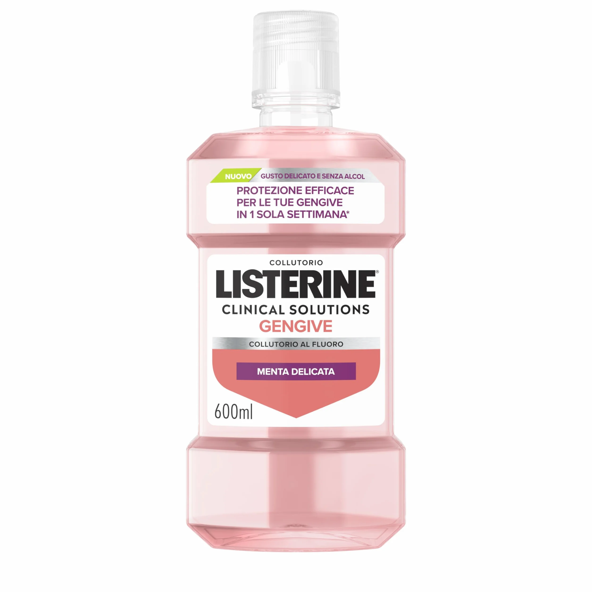 LISTERINE Clinical Solutions Gengive Gusto Delicato Collutorio senza alcool con Fluoro Zinco e Oli Essenziali 600 ml