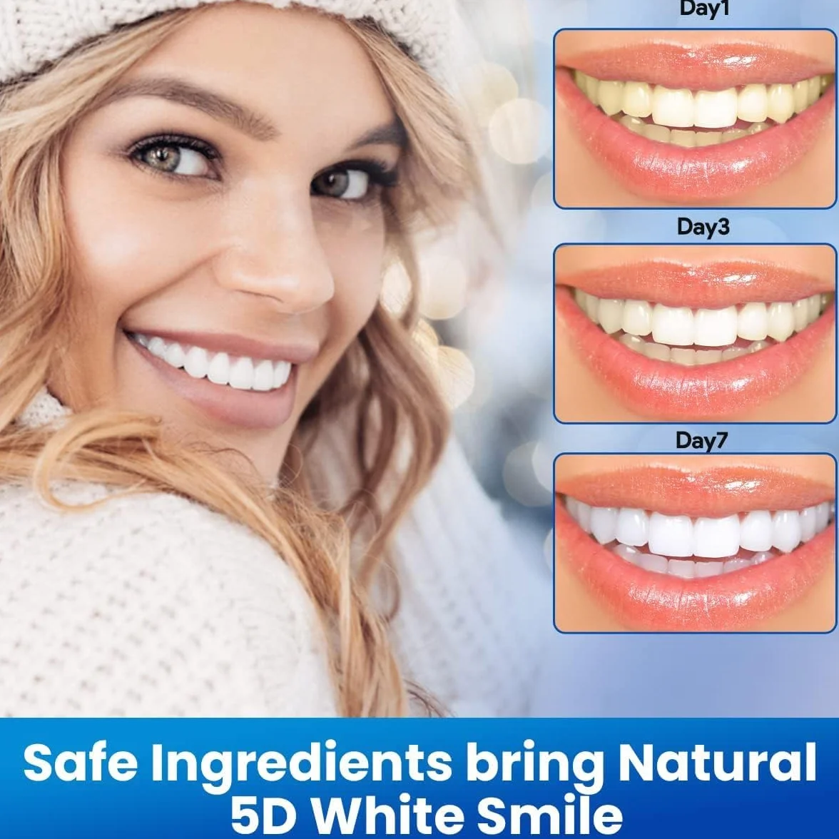 Strisce Sbiancanti Denti Professionali - 28 Strisce per 14 Sessioni Whitening Strips - Rimuove Macchie Sicuro per Smalto