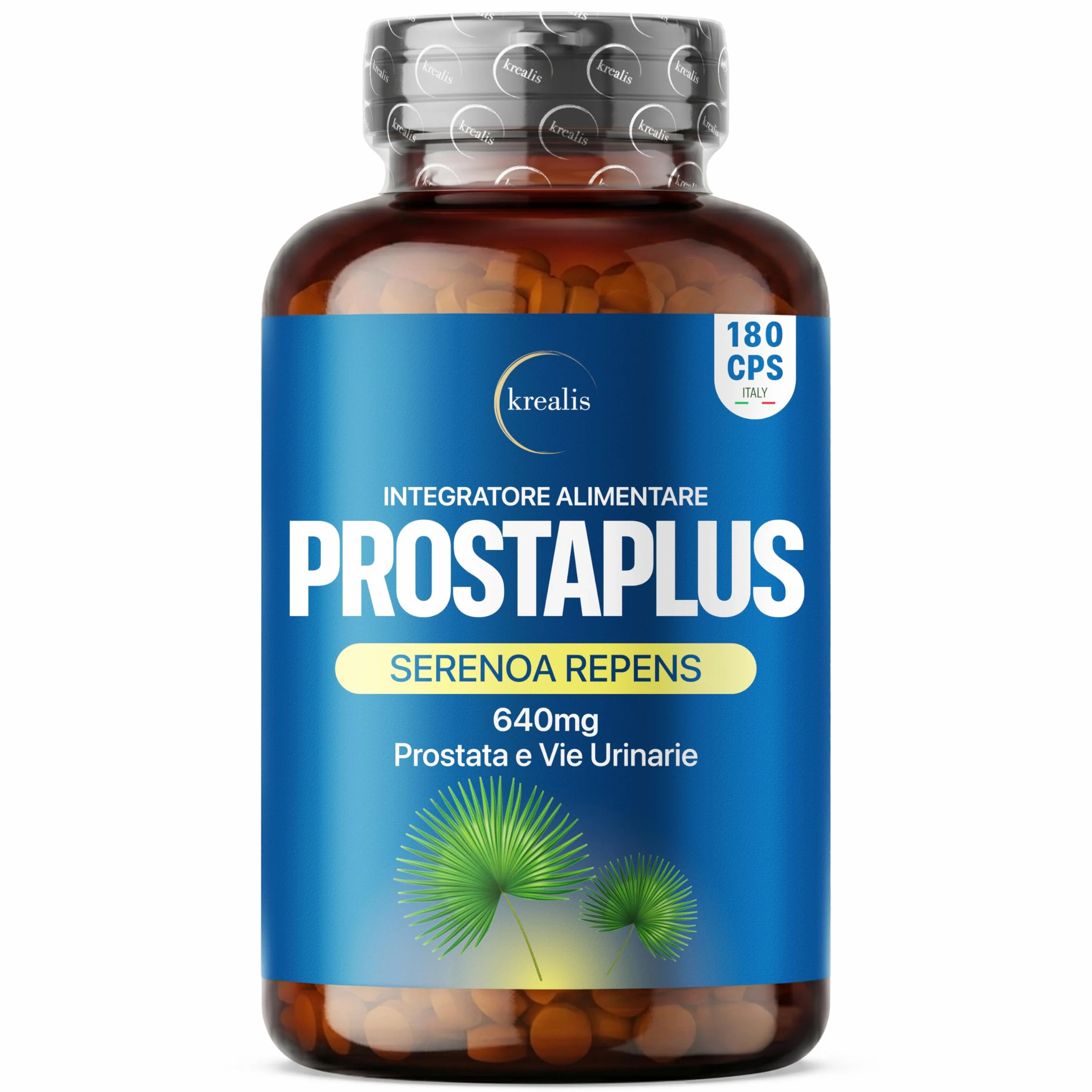 Serenoa Repens 640mg 180 Capsule Saw Palmetto Prostata Integratore Formula Potente 6 Estratti Benessere Uomo