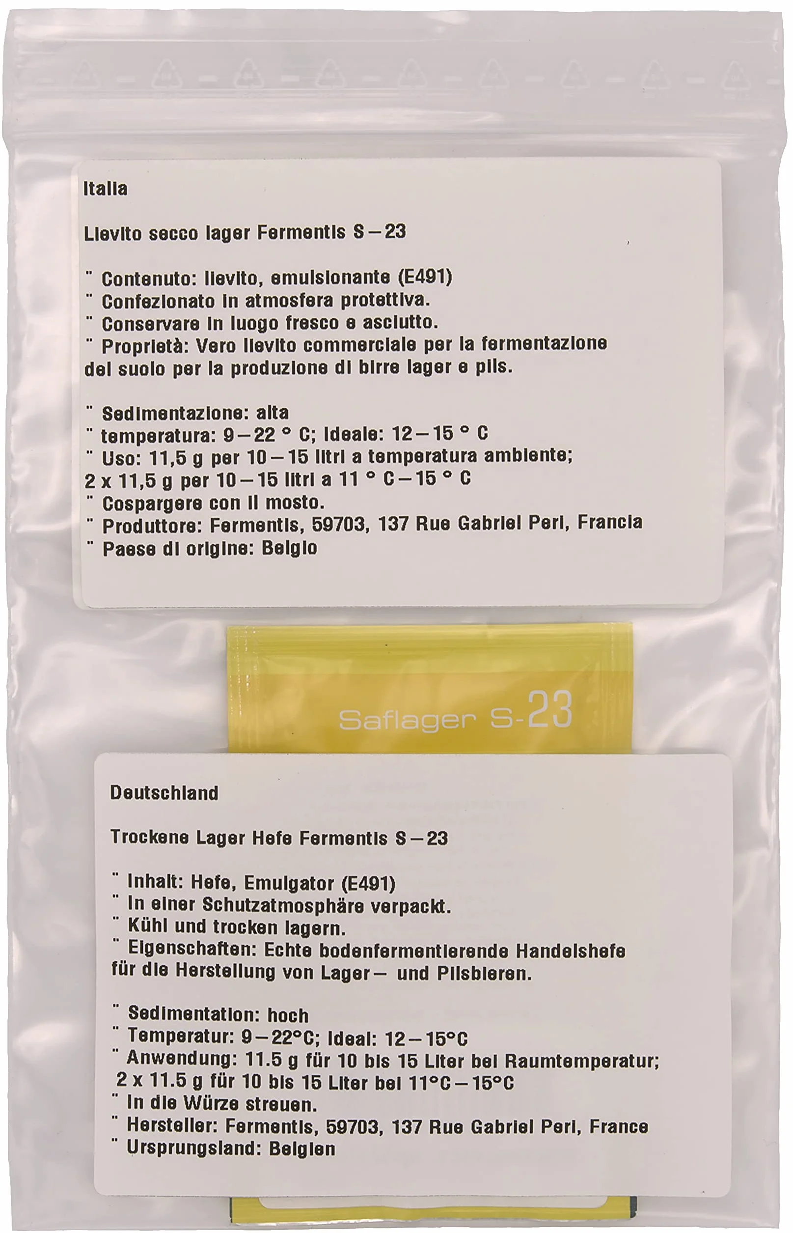 Fermentis lievito di birra US-05 W 34/70 S-33 S-23 alta fermentazione