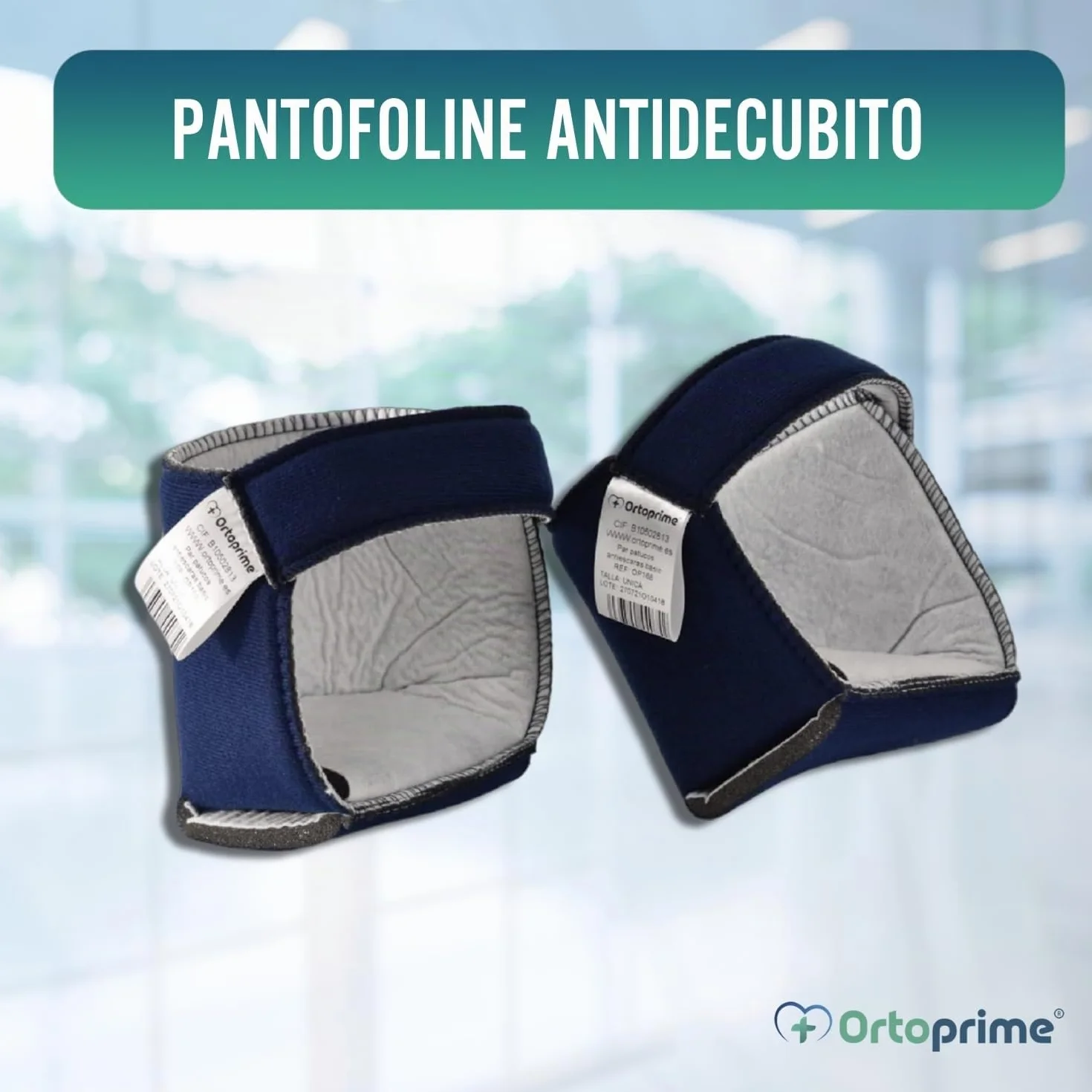 OrtoPrime PACK 1 Paia Talloniera Antidecubito - Cavigliera Ortopedica - Proteggi Tallone - Proteggi Gomito - Gomitiera Antidecubito - Cuscinetti Tallone - Cuscini Ortopedici per Tallone