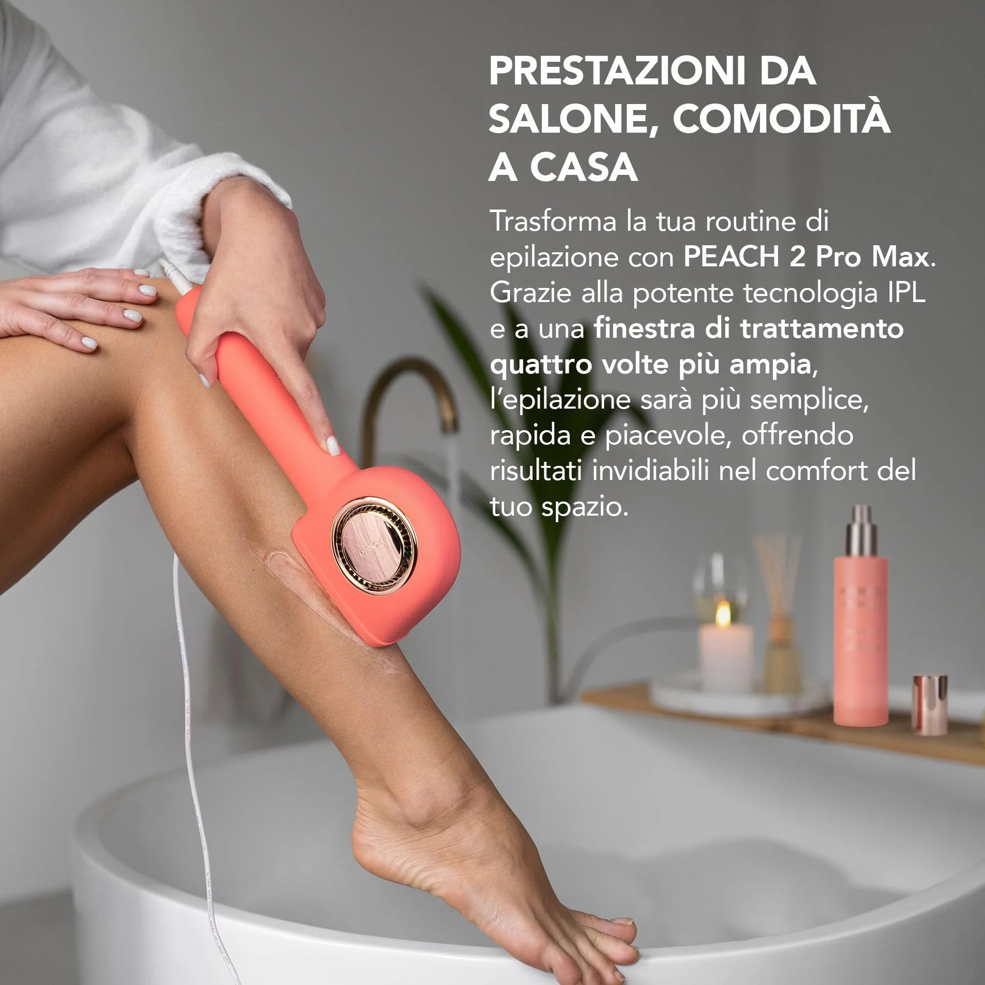 FOREO PEACH 2 Pro Max epilatore luce pulsata, depilatore corpo donna, uomo. Depilazione uomo, donna con epilazione IPL avanzata per viso, corpo. Pelle liscia, risultati duraturi