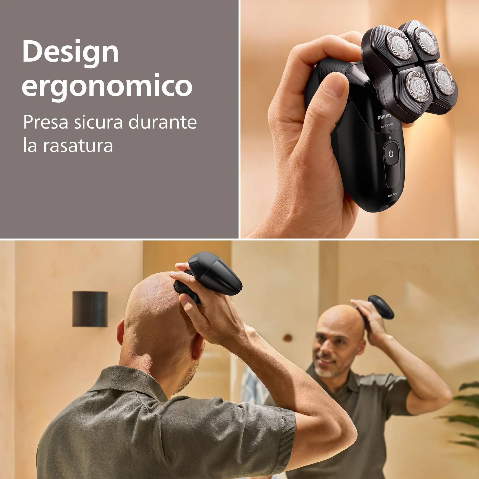 Philips Serie 5000 Rasoio uomo donna HS5980/15 testina flessibile 360° lame ComfortCut