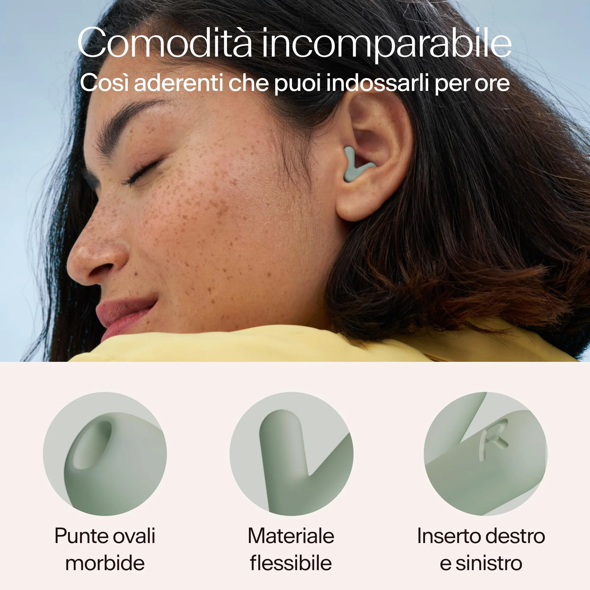 Alpine Silence Tappi Orecchie per Dormire, Viaggiare & Concentrarsi - Protezione Uditiva Comoda, Riutilizzabile - Forma a V aderente & Punte Morbide – XS/S/M/L – Verde