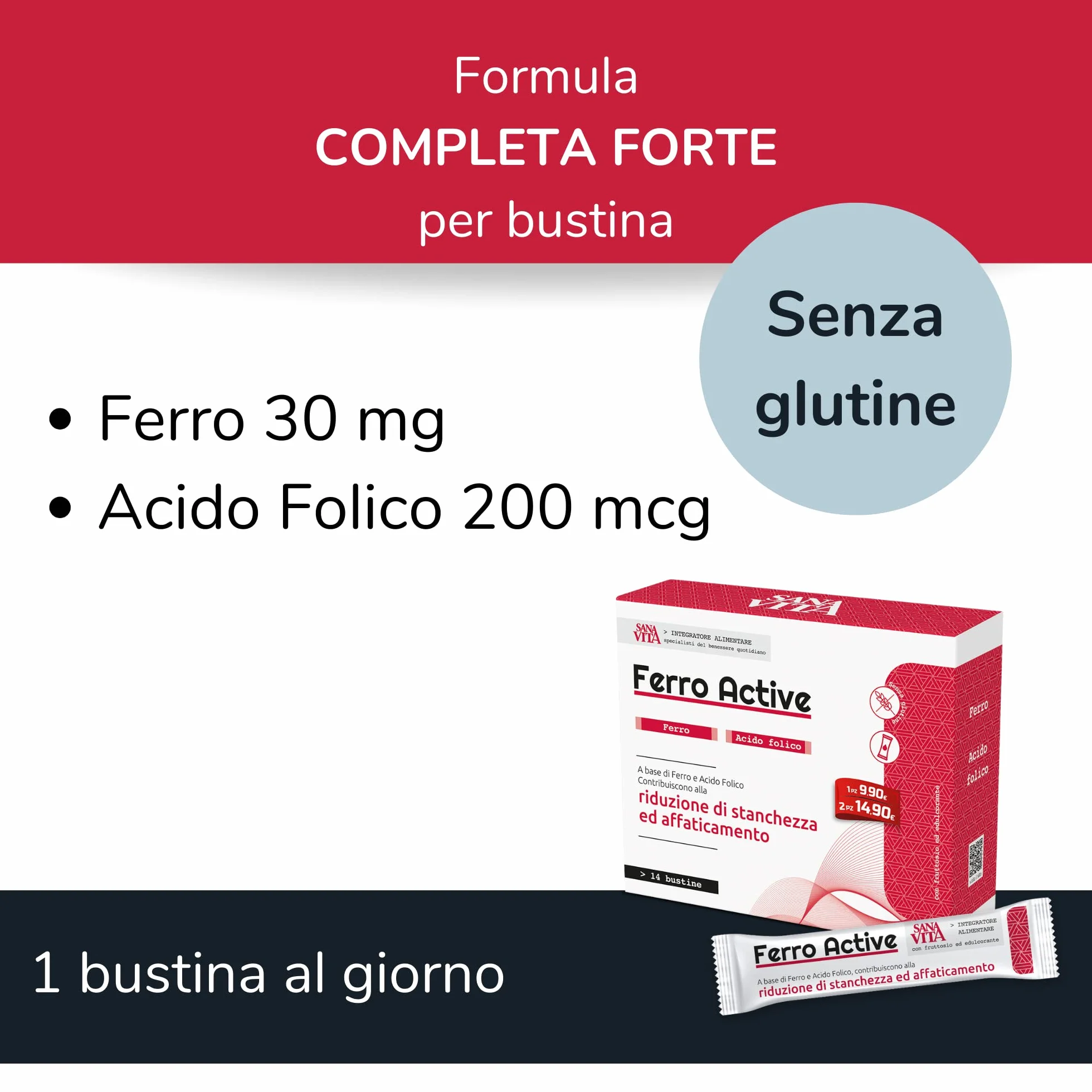 Sanavita Ferro Active - 140 ml, 14 bustine