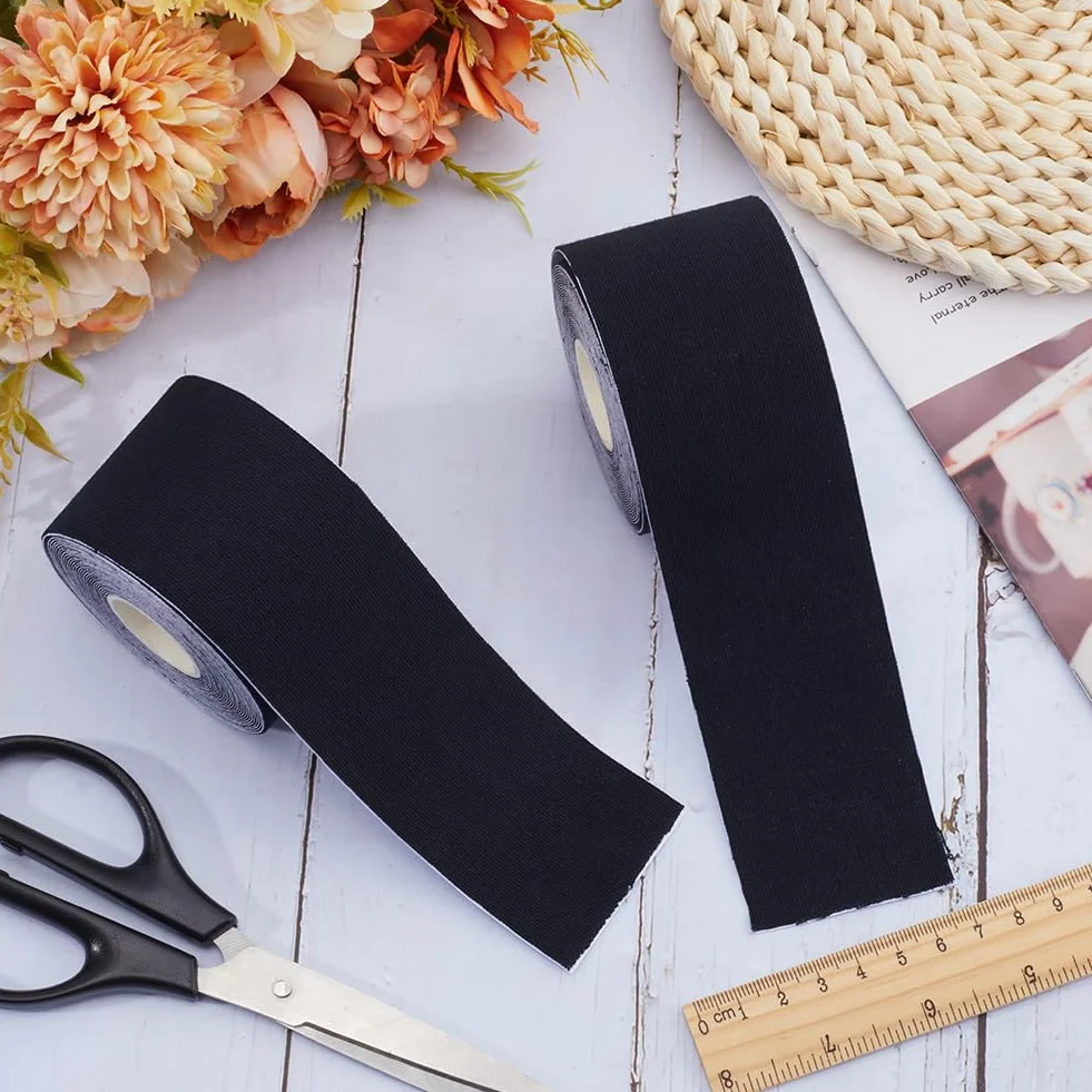 GORGECRAFT 10M X 5 cm Nastri Kinesiologici Sport Muscoli Esercizi Bendaggi per Il Corpo Bende in Cotone Bende per Seno Boob Lift Up Nastro Adesivo Bob per Seno Atletico Gomito Ginocchia Supporto Nero