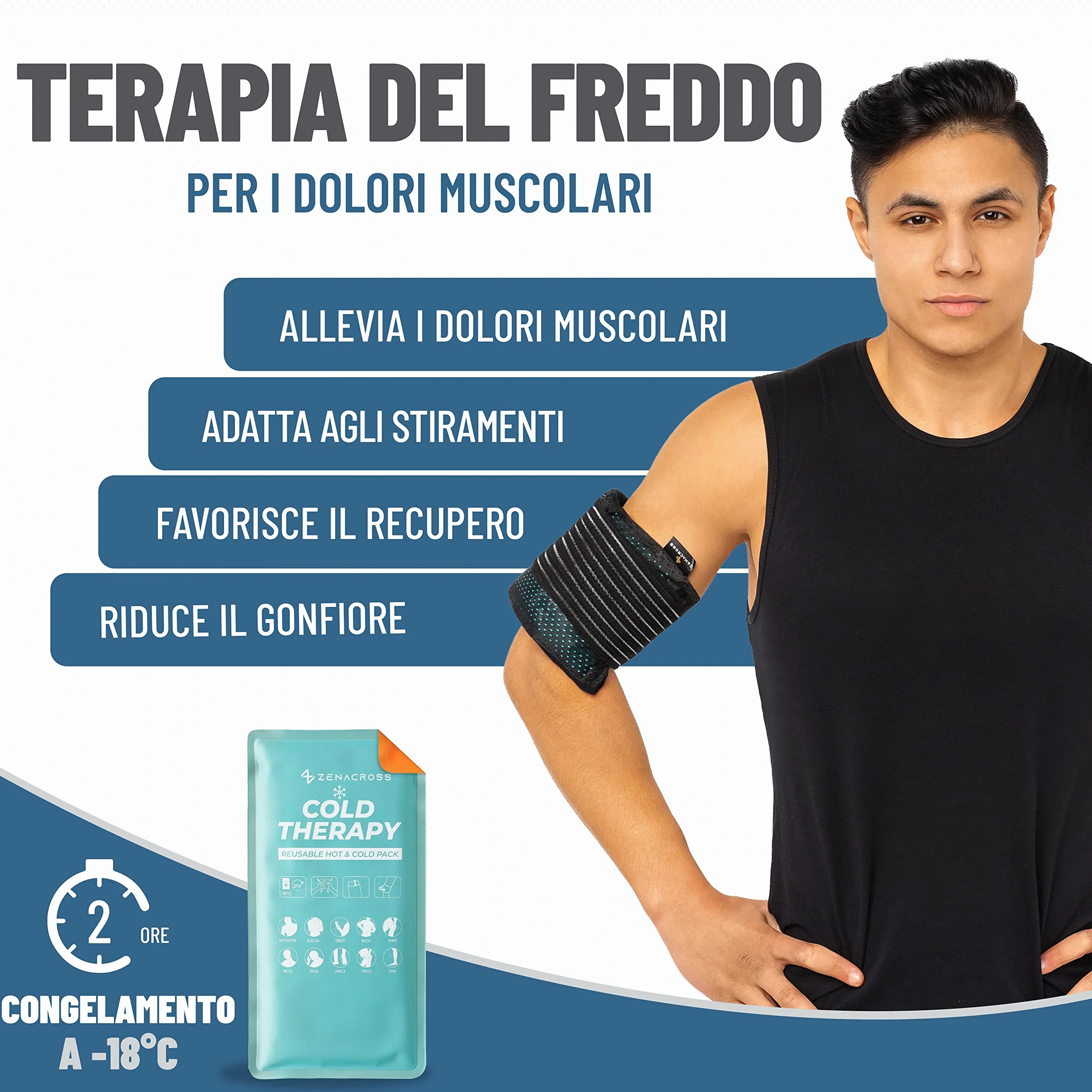 Buste Ghiaccio Gel Riutilizzabile con Custodia Multiposizione in Tessuto - Effetto Caldo e Freddo per microonde e congelatore