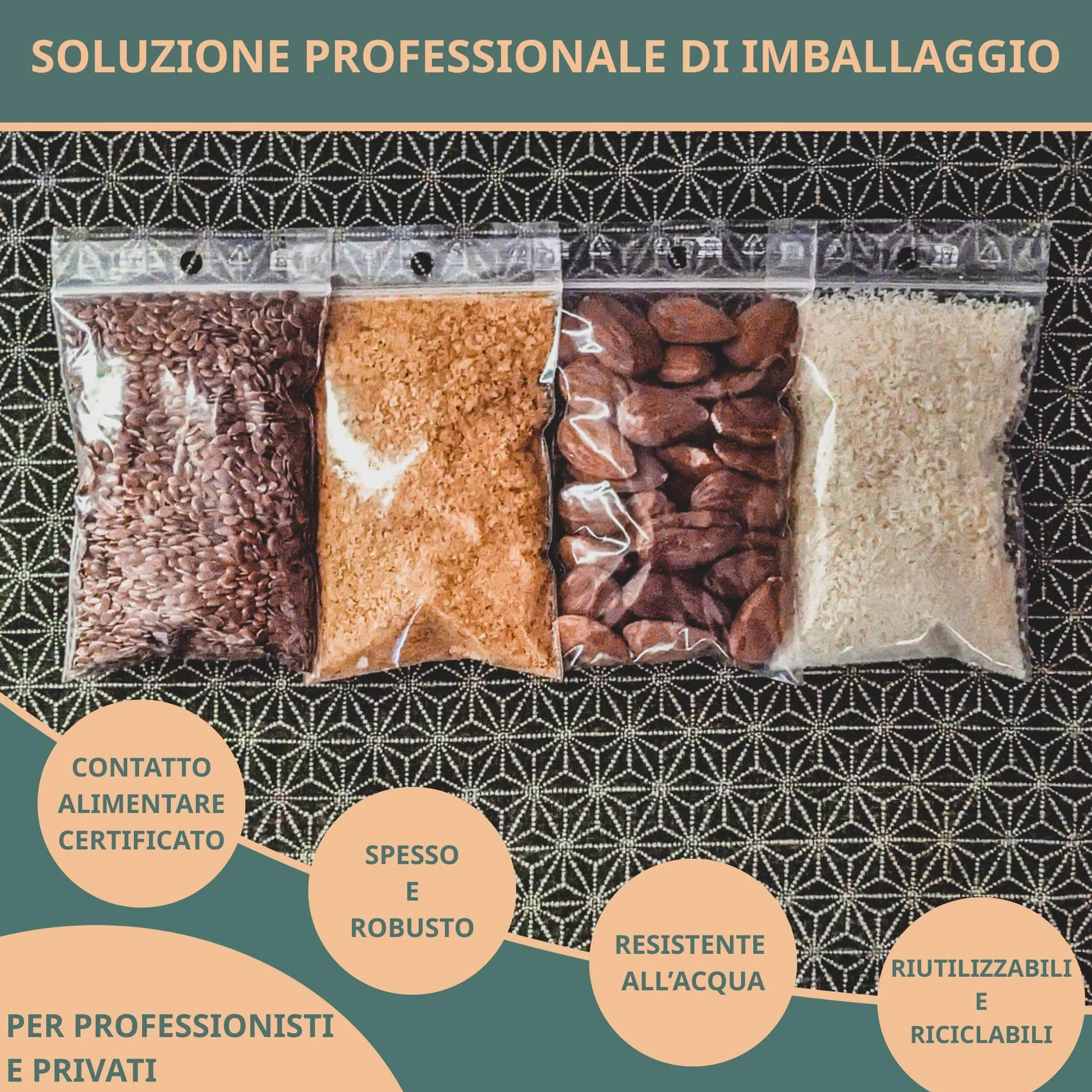 PACKY - Sacchetti Plastica Richiudibili 4x6 Cm - 100 Pezzi - Bustine Trasparenti Richiudibili | Ampia scelta