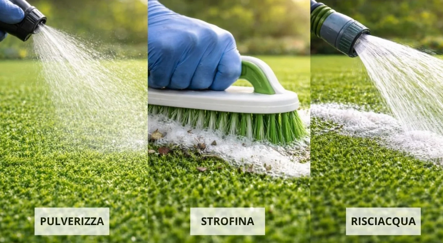 Detergente per Prato Artificiale 5L Igienizzante Tripla Azione Formula Concentrata