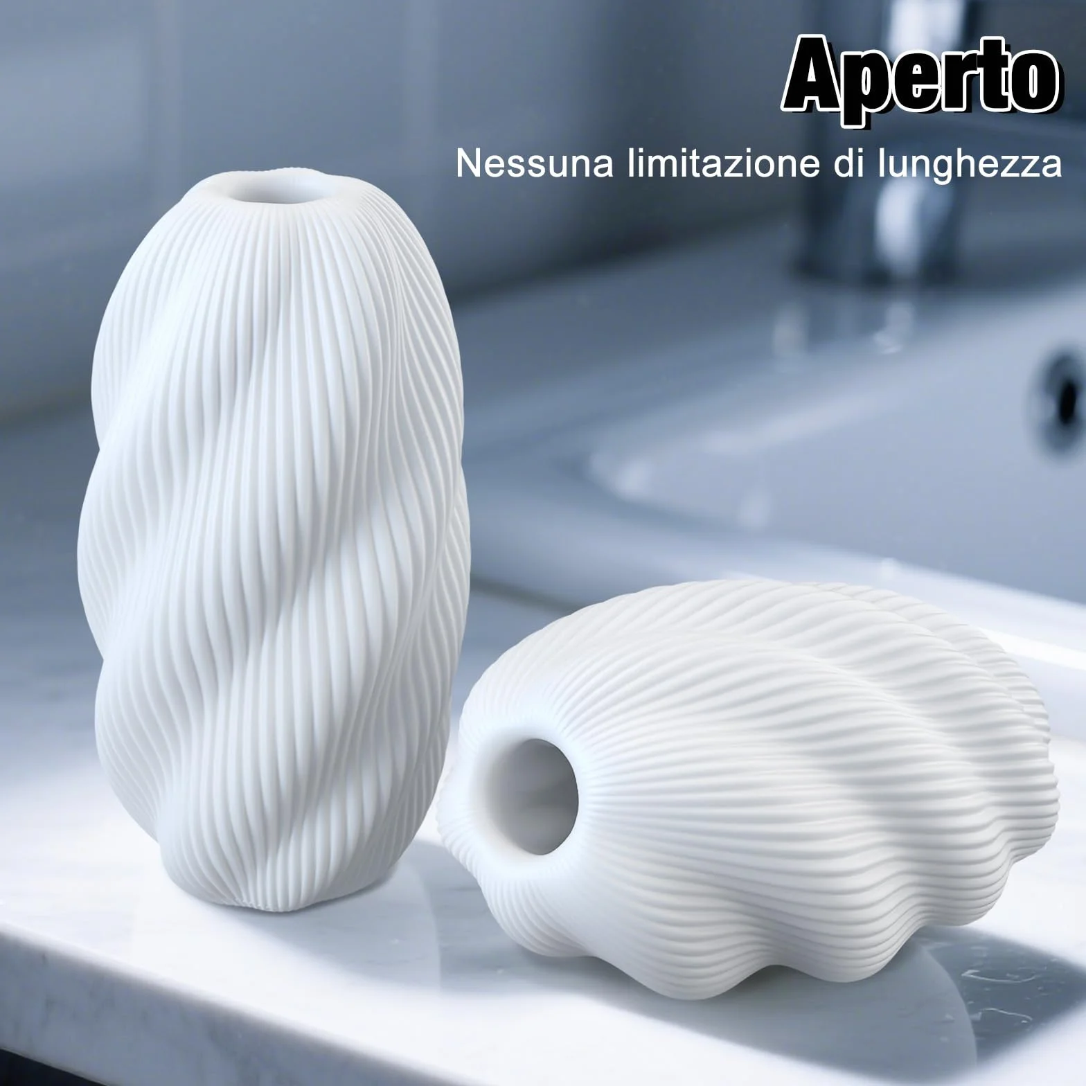Coppetta manuale per il piacere maschile in morbido TPE con struttura a zig-zag, riutilizzabile e confortevole, masturbatore maschile per coppia