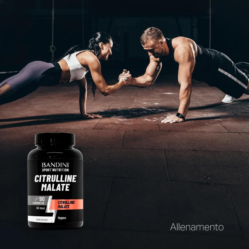 Bandini® CITRULLINE MALATE 90 Compresse 3000 mg per Dose Giornaliera - Dosaggio Extra-Elevato (Copertura 1 mese) - L-Citrullina da fermentazione 100% Vegan - Citrullina per Atleti e Culturisti