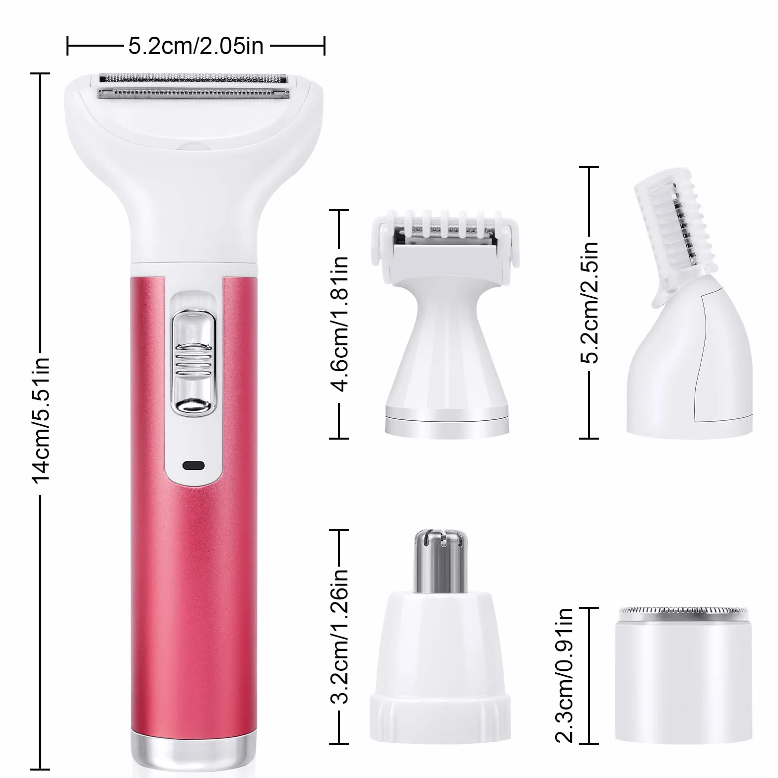 ACWOO Rasoio Elettrico Donna, 5 in 1 Indolore, Senza Fili, Multifunzione a Secco e Bagnato per Una Rasatura Delicata e Accurata, Impermeabile