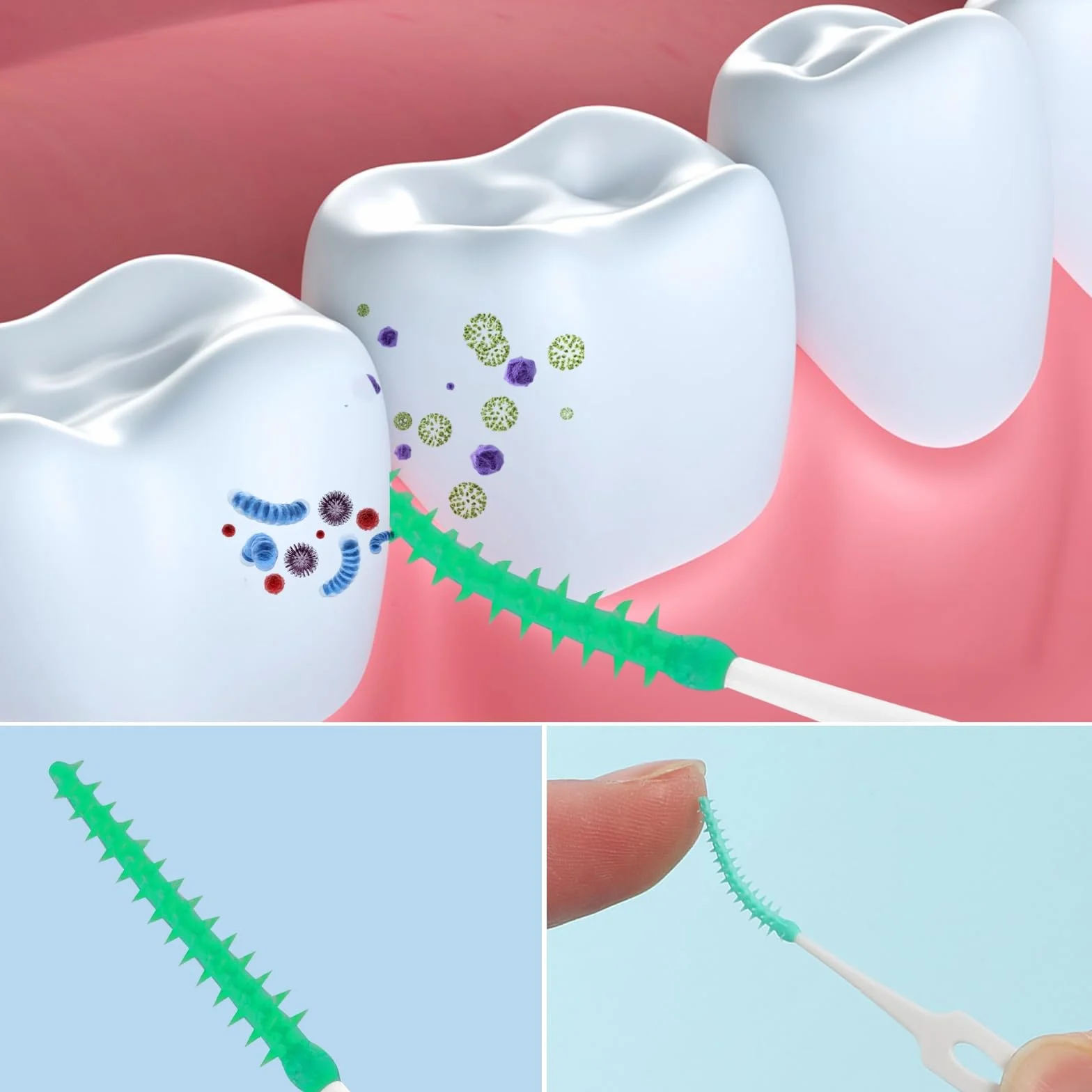 Scovolini dentali 200 Pezzi Scovolino Interdentale Silicone con Scatola Igiene Dentale