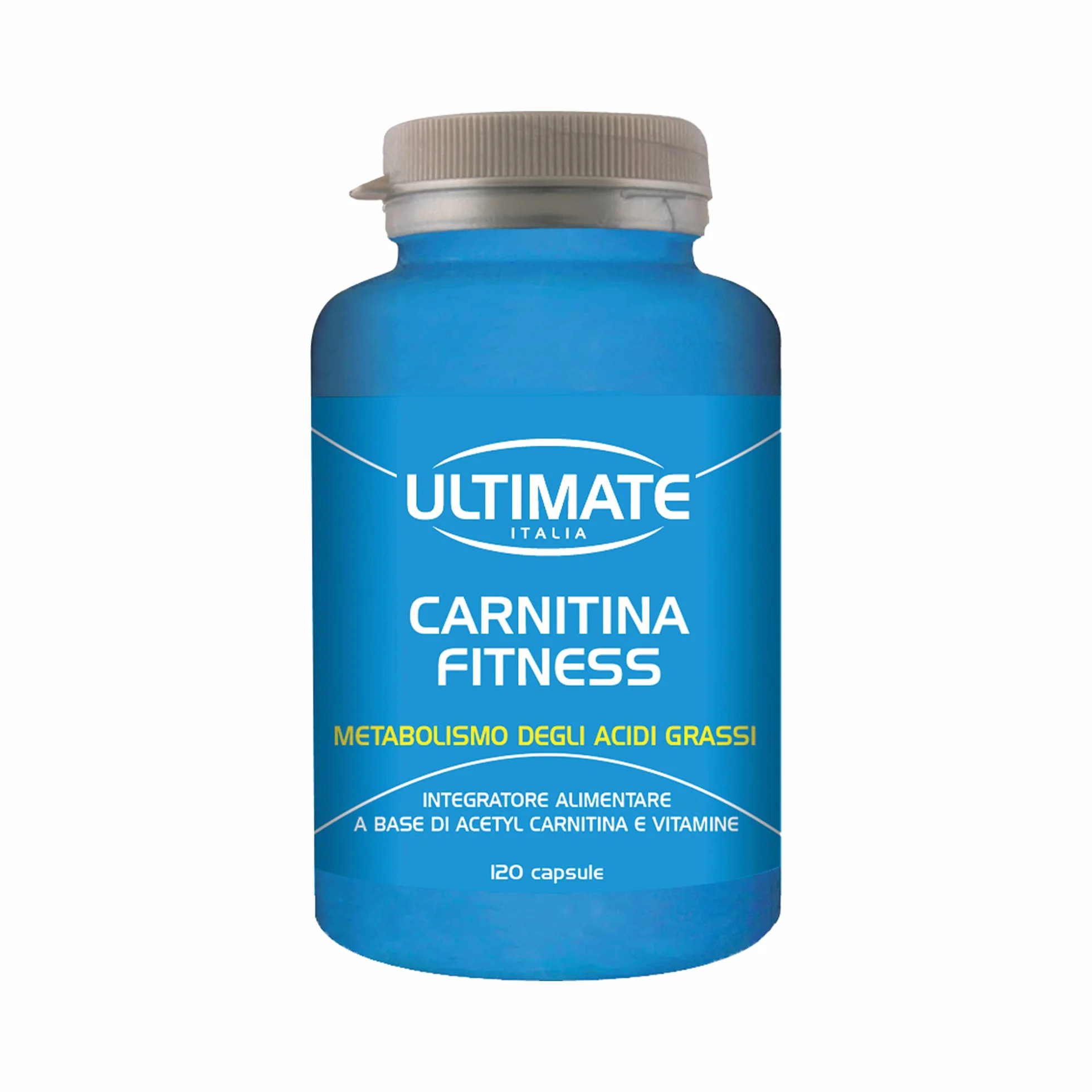 Ultimate Italia Carnitina Fitness 120 capsule integratore alimentare acetyl carnitina vitamine zinco senza glutine lattosio