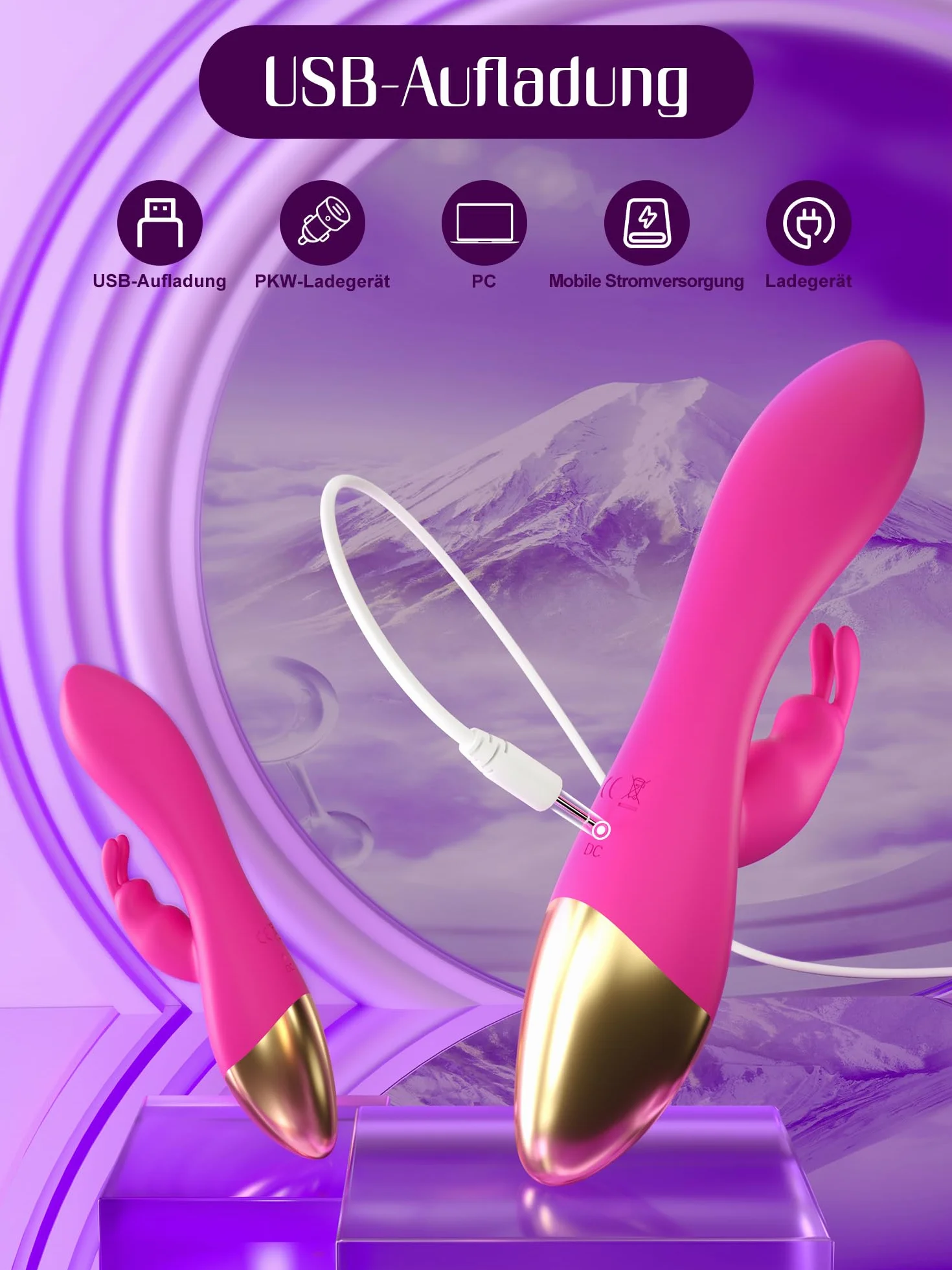 HIVEFUN Giocattoli Sessuali per Donne Vibratore per Coniglio Solo, Donna Dildo Vibratori Erotici Clitoride anale E Stimolazione Del Punto G Giocattoli, 10 Vibrazioni per Donne Vibratori per Coppie