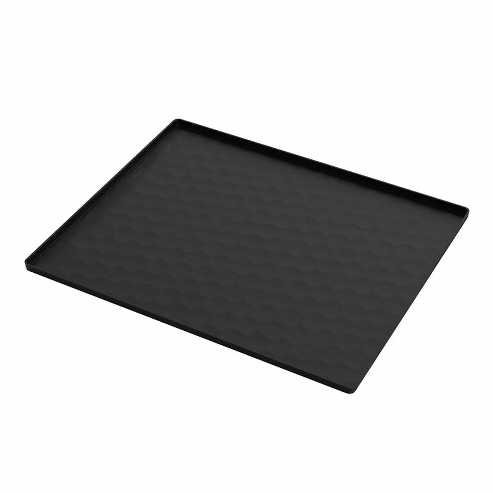 Tappetino protettivo in silicone 60x50 cm nero con bordo rialzato