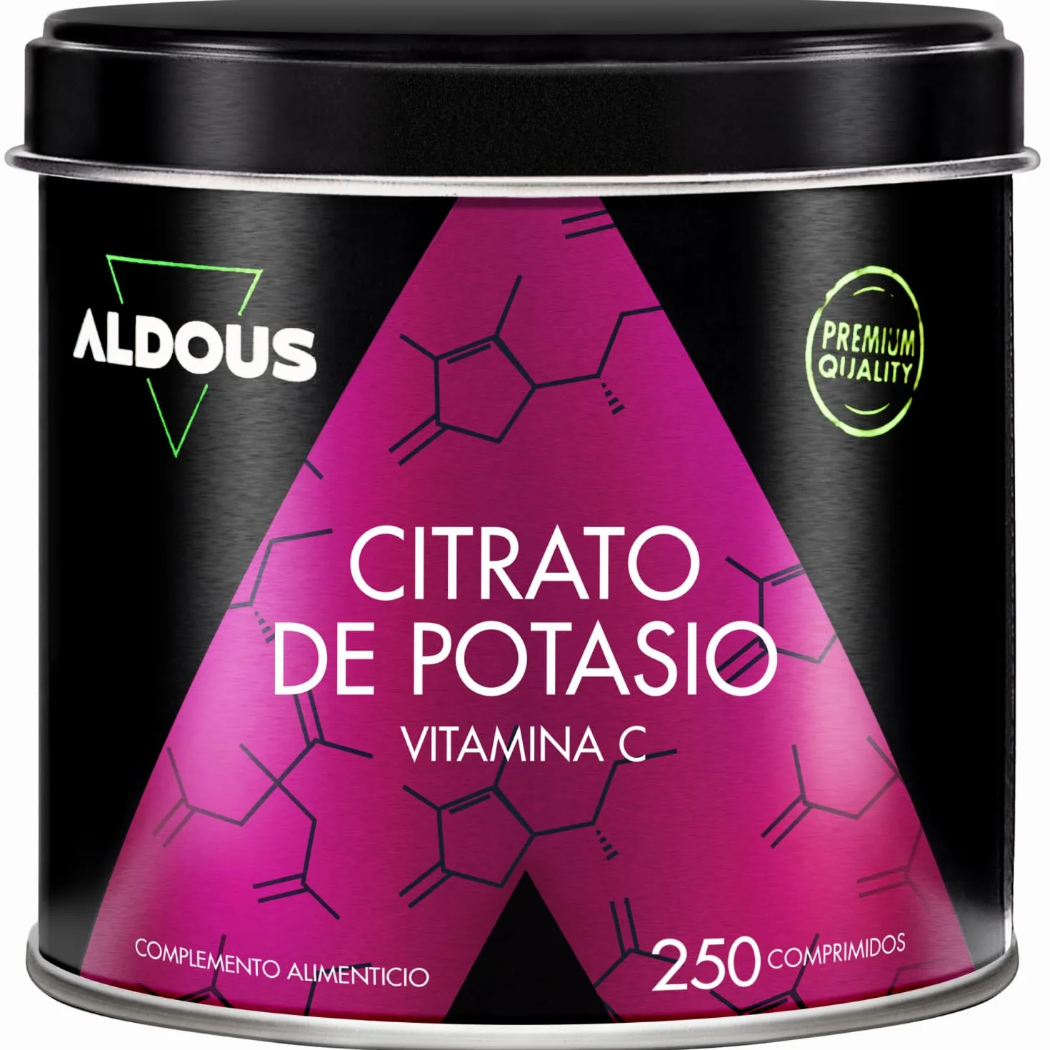 Potassio Citrato 3705 mg - 250 Compresse - 1000mg Potassio Elementare Alto Dosaggio - Potassio Integratore per Adulti - Muscoli, Stanchezza e Pressione Sanguigna, Sistema Nervoso - ALDOUS