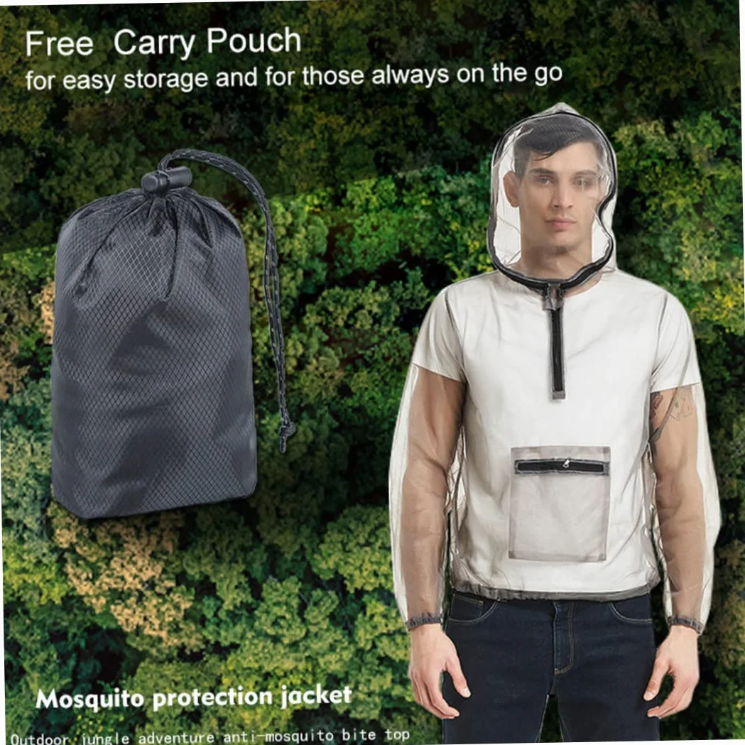 Tuta antizanzare con cappuccio Rete antizanzare Maglia estiva Protezione dagli insetti Abbigliamento Traspirante Leggera Protezione per la pesca Campeggio