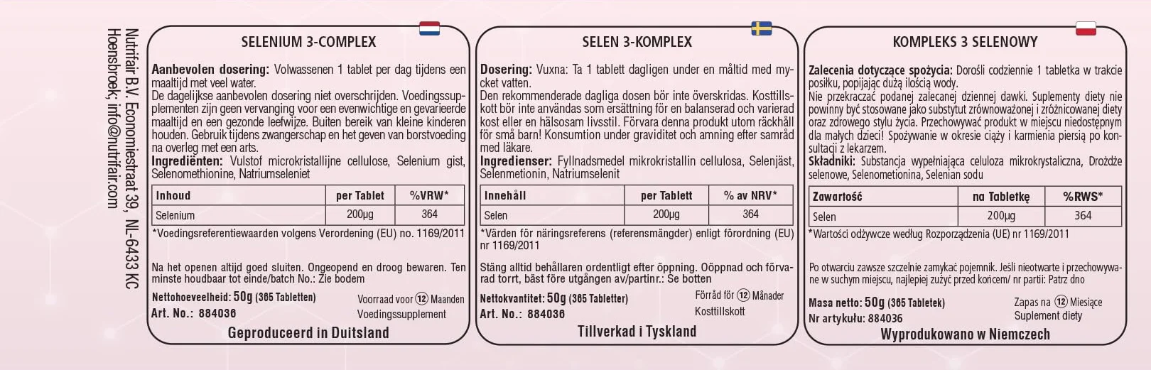 Selenium 3-complex - 365 compresse, contenente 200µg - Complesso di lievito di selenio, selenometionina e selenito di sodio - Dosaggio elevato - 100% vegano - Produzione tedesca e test di laboratorio