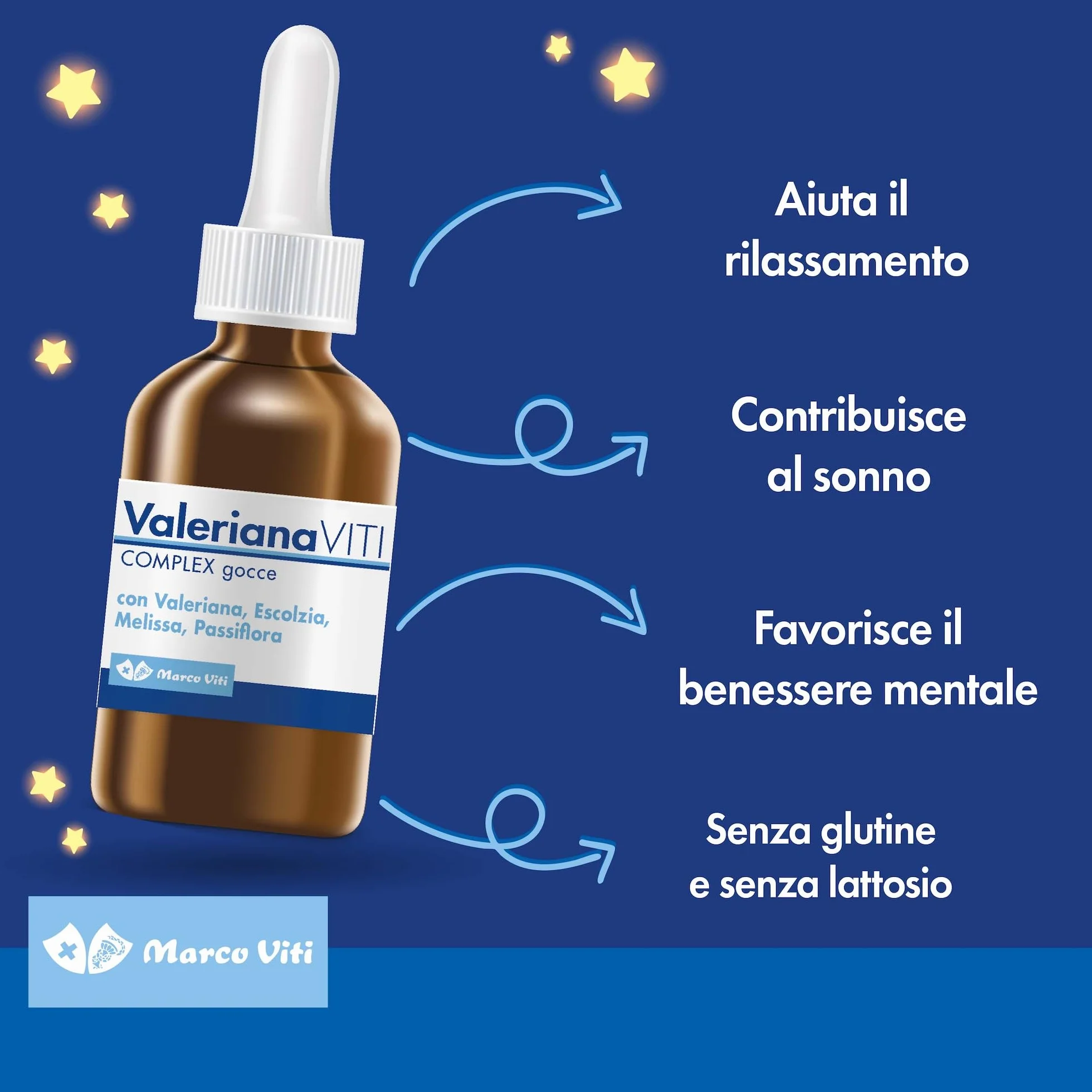 Valeriana Viti Complex Gocce 30 ml Integratore Sonno con Escolzia e Melissa