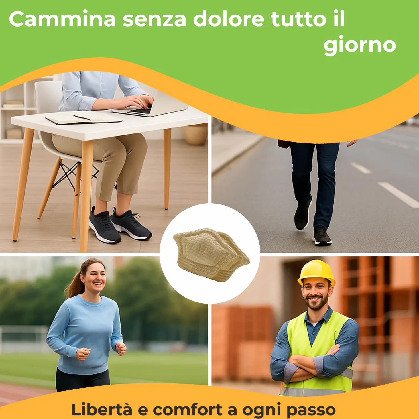 Cuscinetti Tallone Tipo Corona Nero 6 Paia Slim Feet Pro Comfort 3D Anti-Sfregamento Regolazione Scarpe Grandi