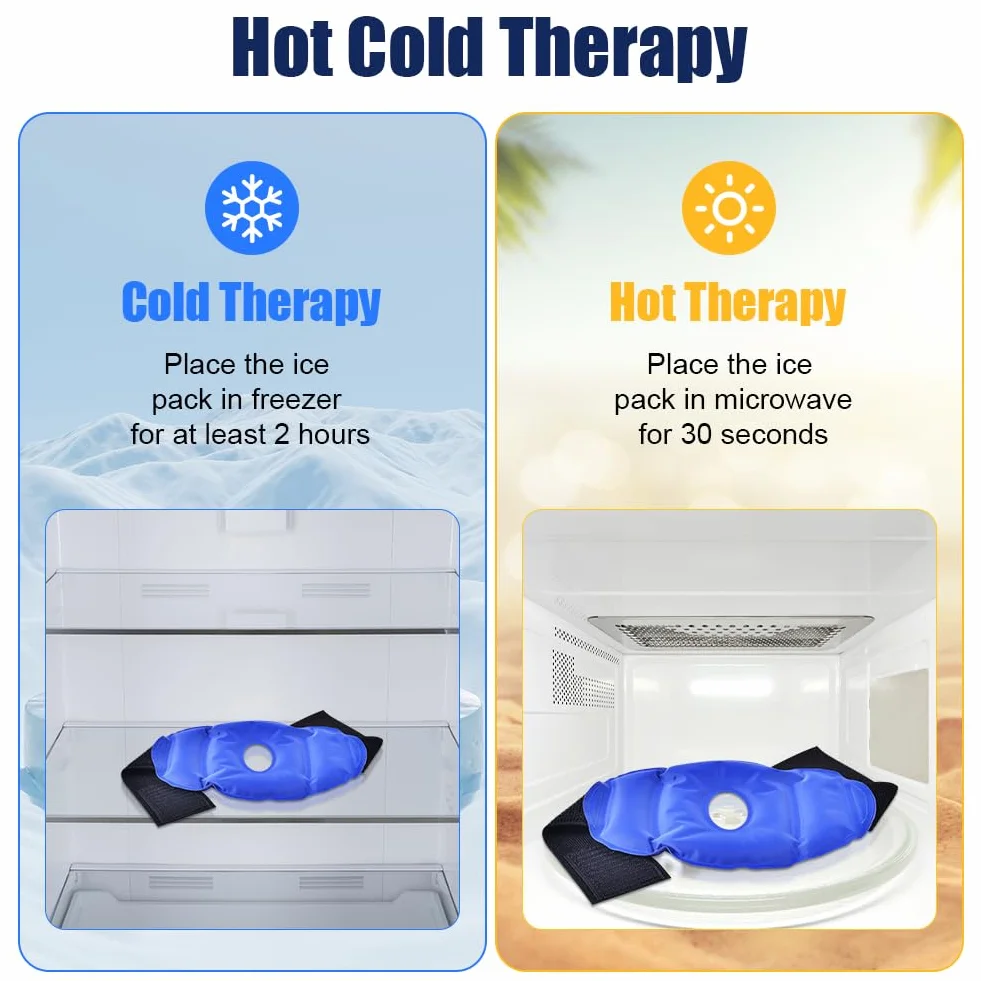 ACWOO Ghiaccio Gel Riutilizzabile per Ginocchio, Impacco Caldo Freddo, Sollievo Dolore Articolazioni, Gonfiore, Artrite Reumatoide